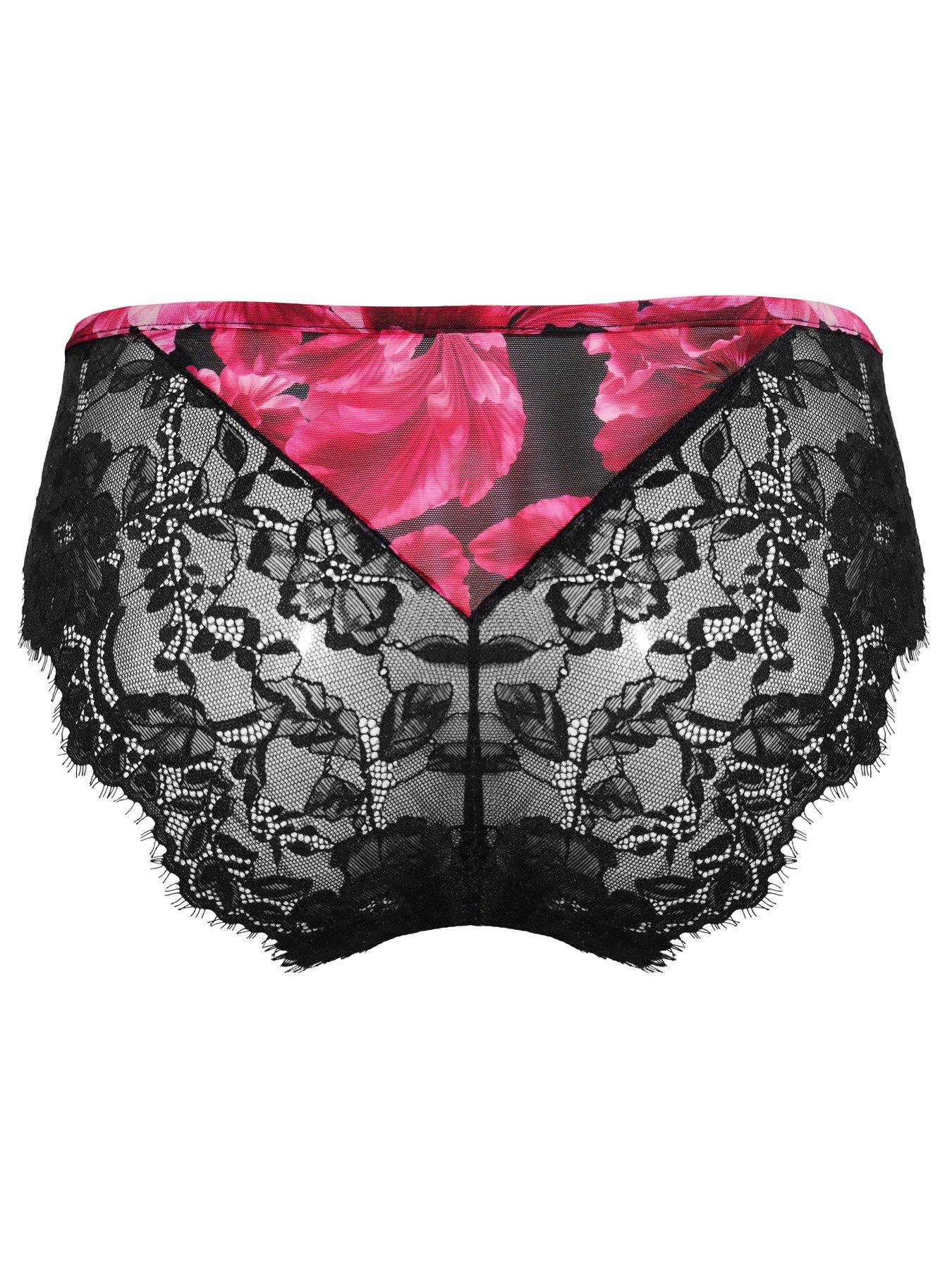 Image 4 of 4 of Pour Moi Bliss Printed Mesh Brazilian Brief