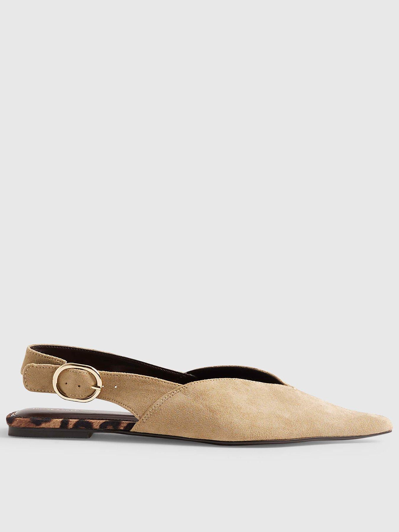 River Island Faux Suede Point Toe Flats