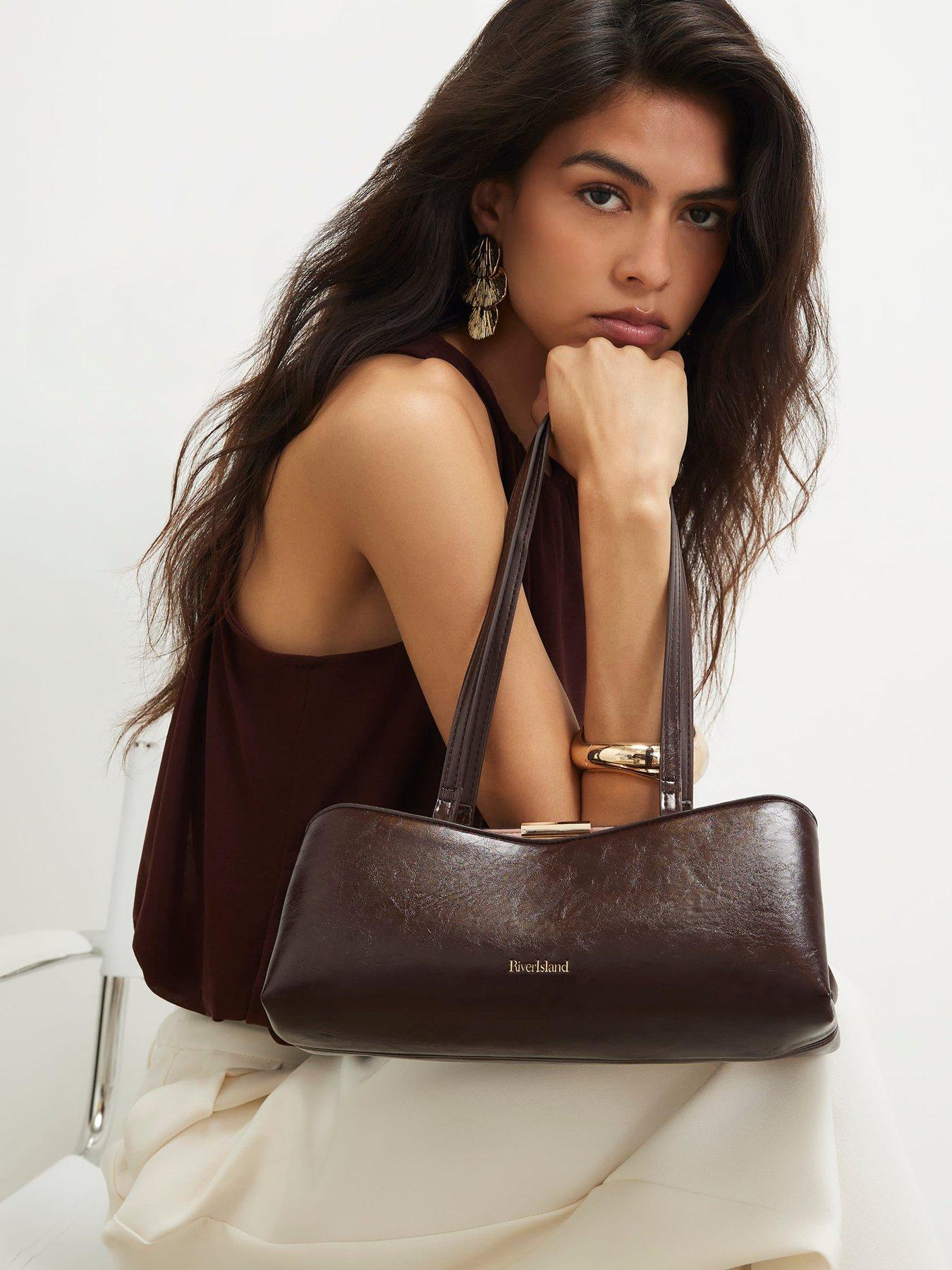 Image 2 of 5 of River Island Red Metal Frame Shoulder Bag