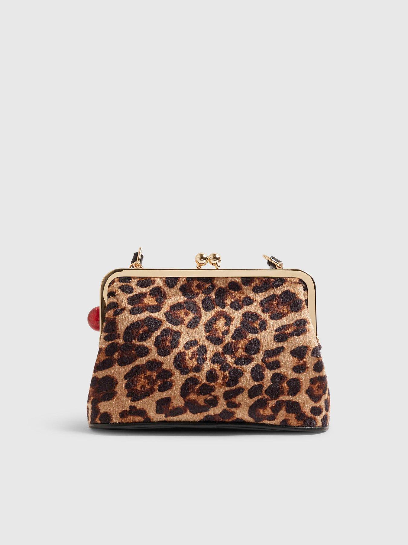 Image 4 of 5 of River Island Leopard Print Framed Clutch Bag