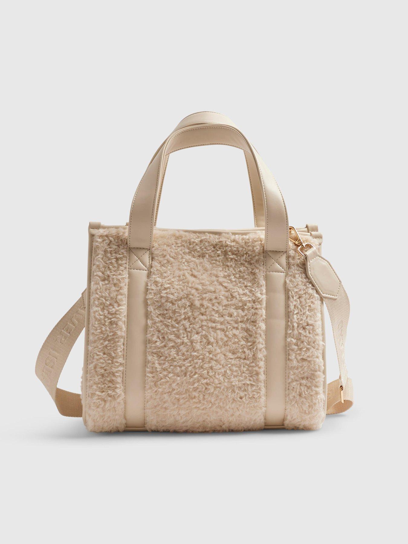 Image 2 of 4 of River Island Embroidered Faux Fur Tote Bag
