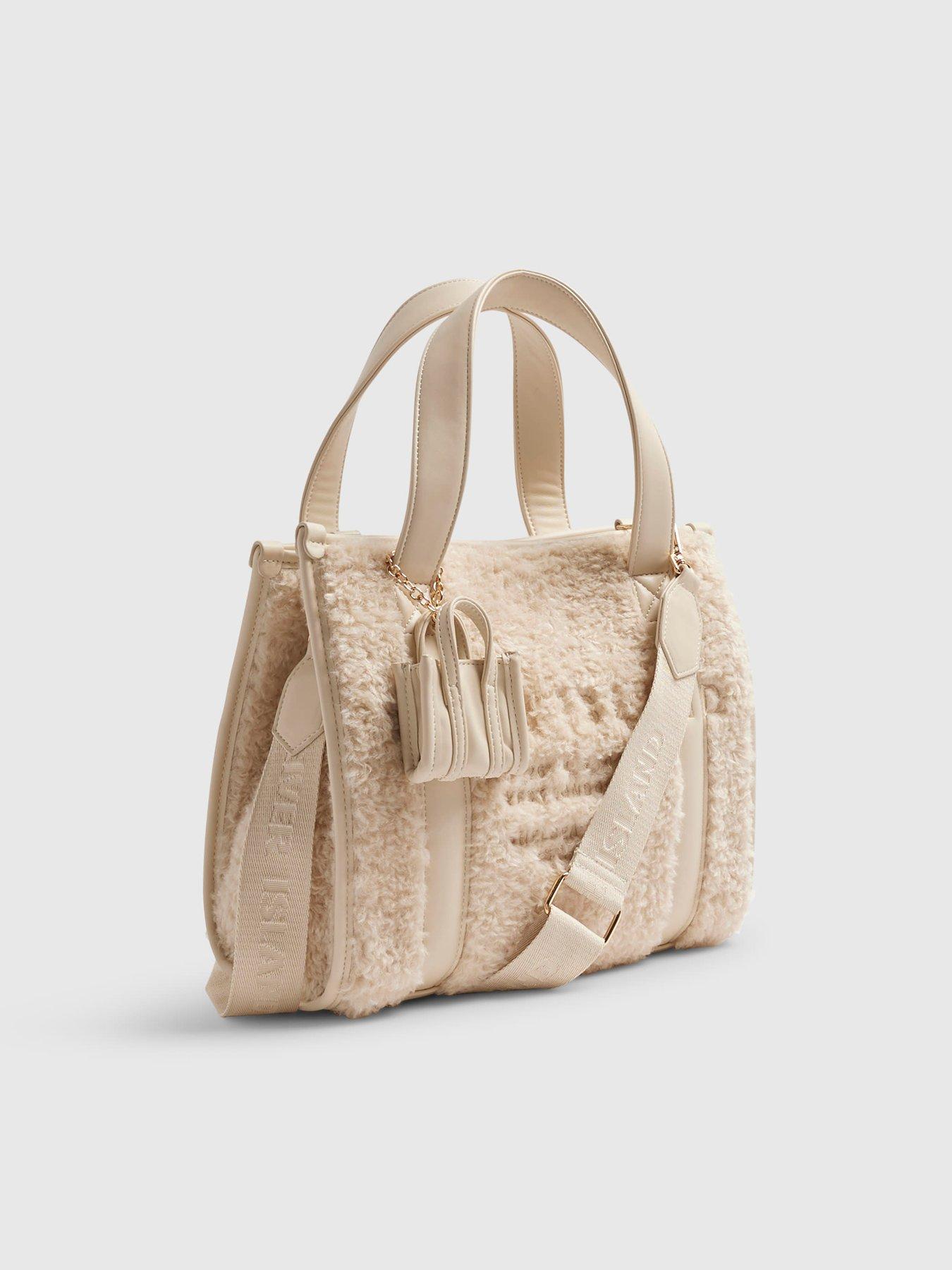Image 3 of 4 of River Island Embroidered Faux Fur Tote Bag