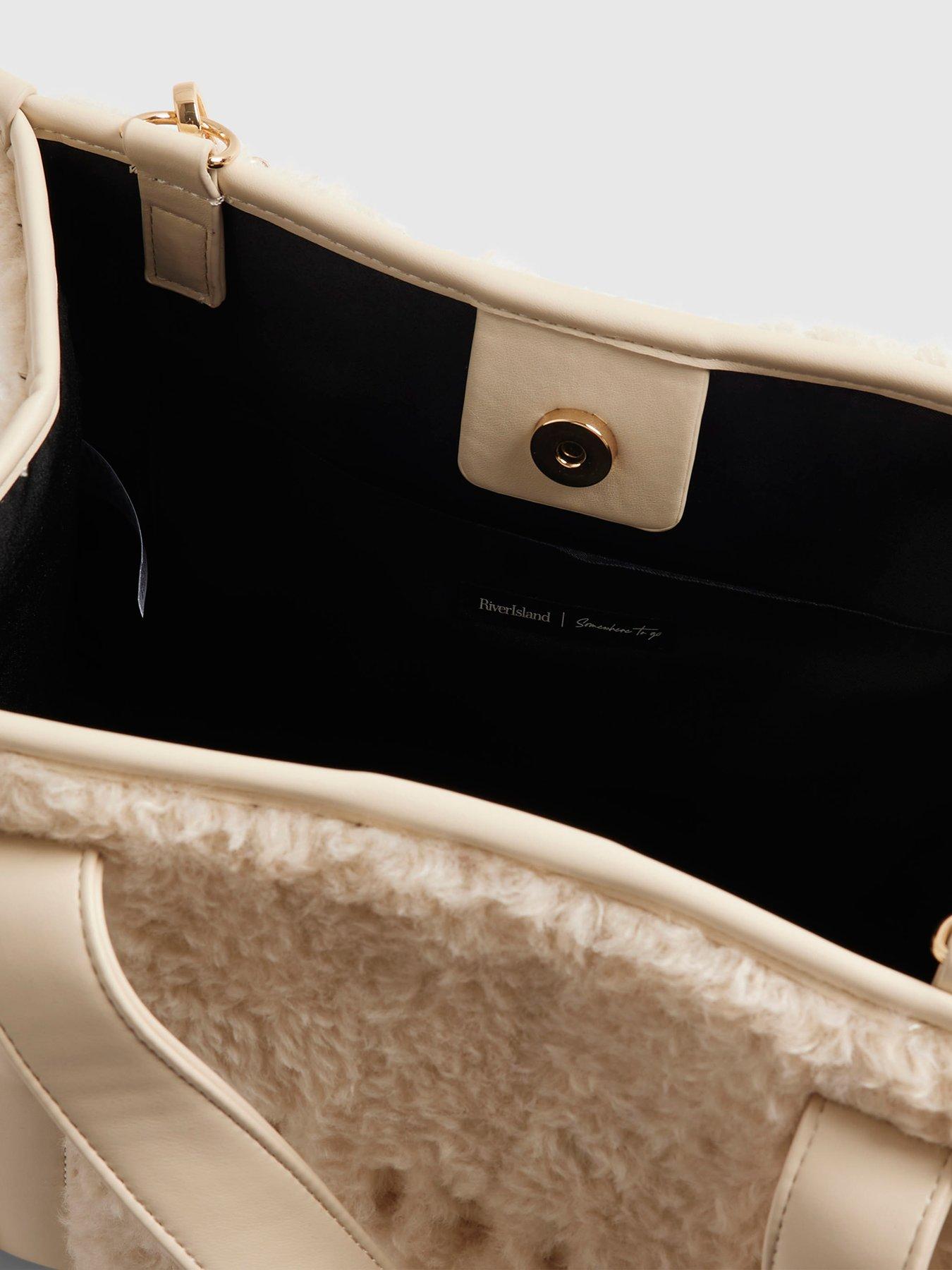 Image 4 of 4 of River Island Embroidered Faux Fur Tote Bag