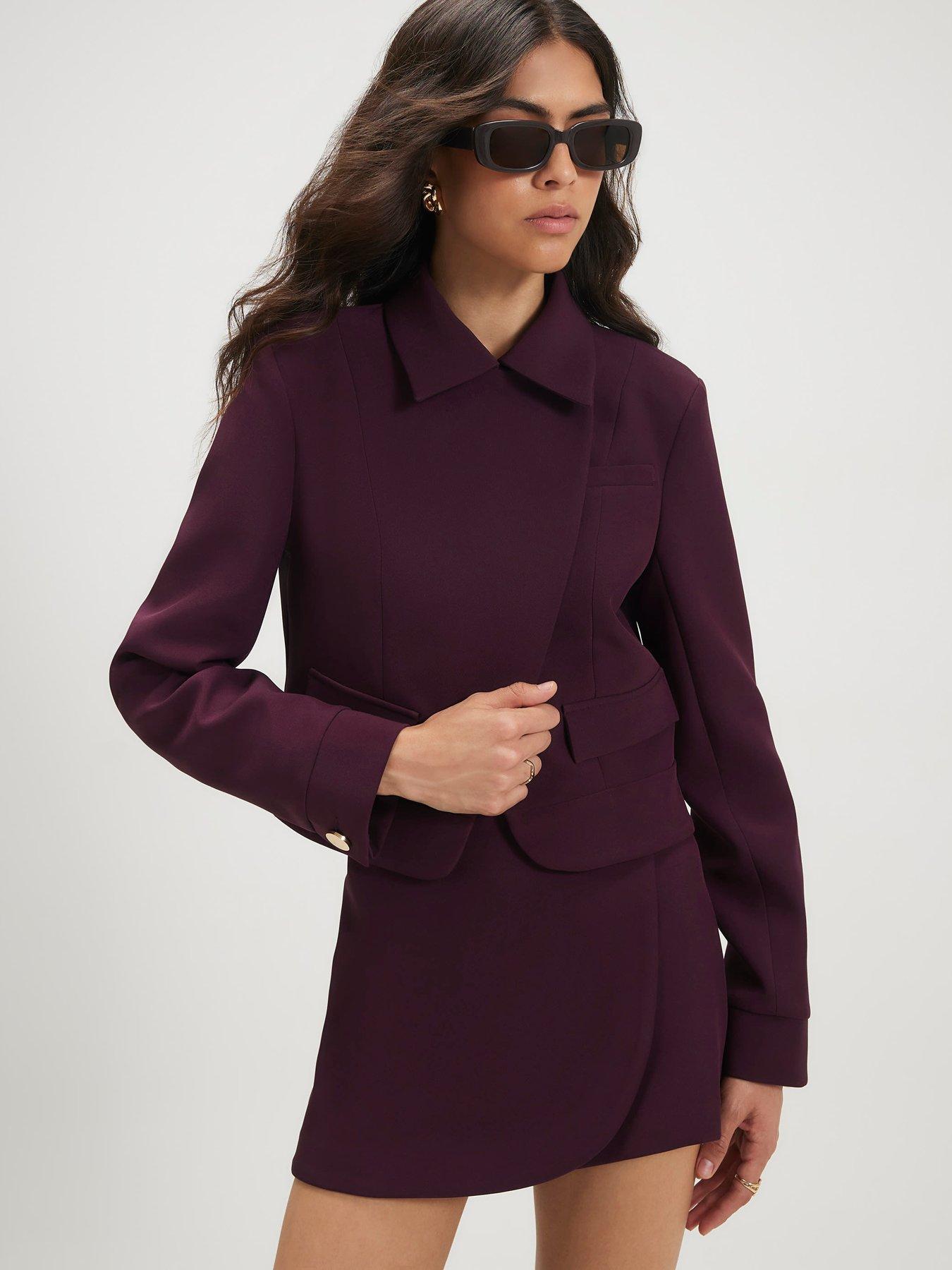 River Island Red Collared Asymmetric Placket Jacket