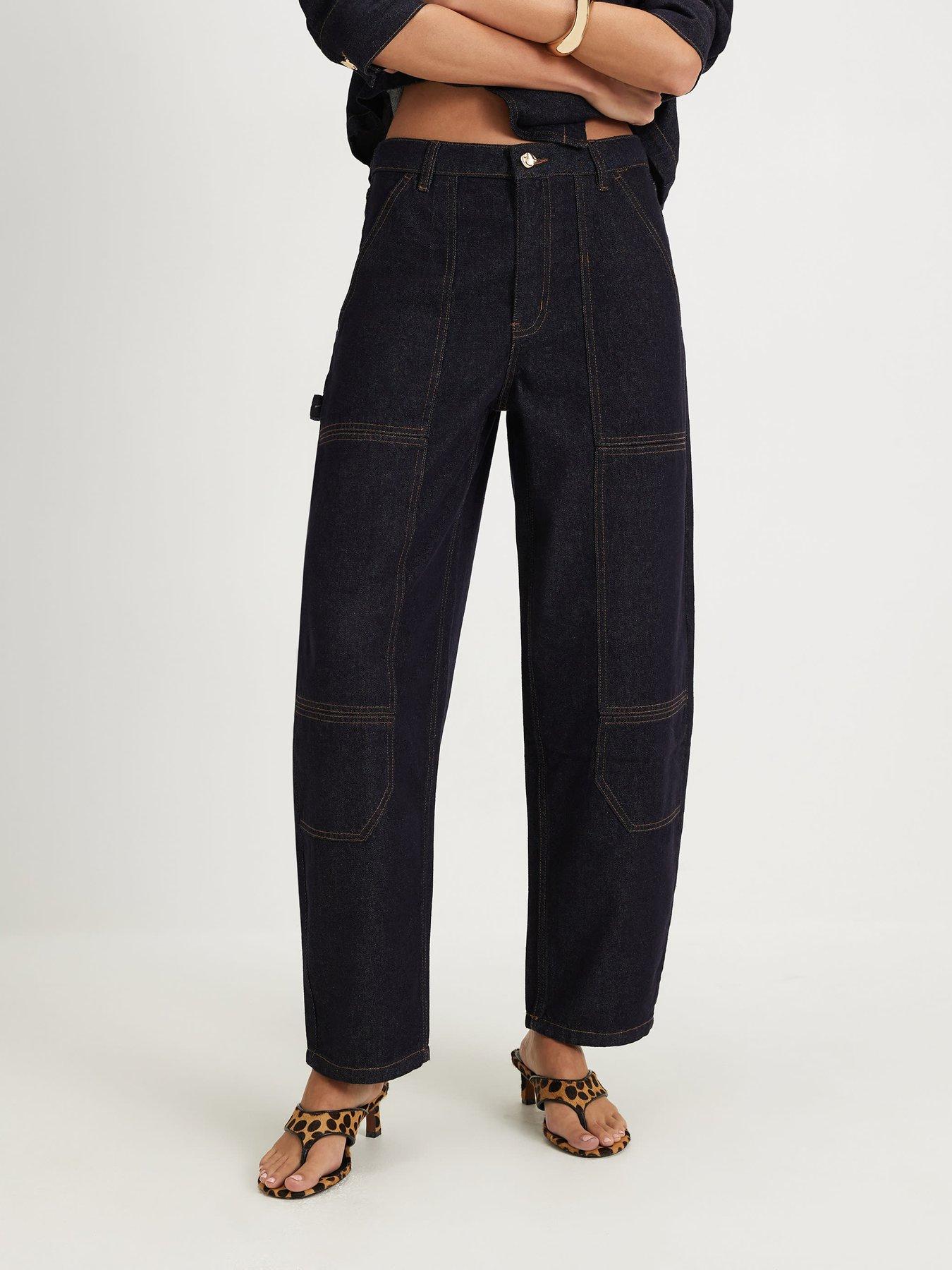 River Island Contrast Stitch Cargo Jeans