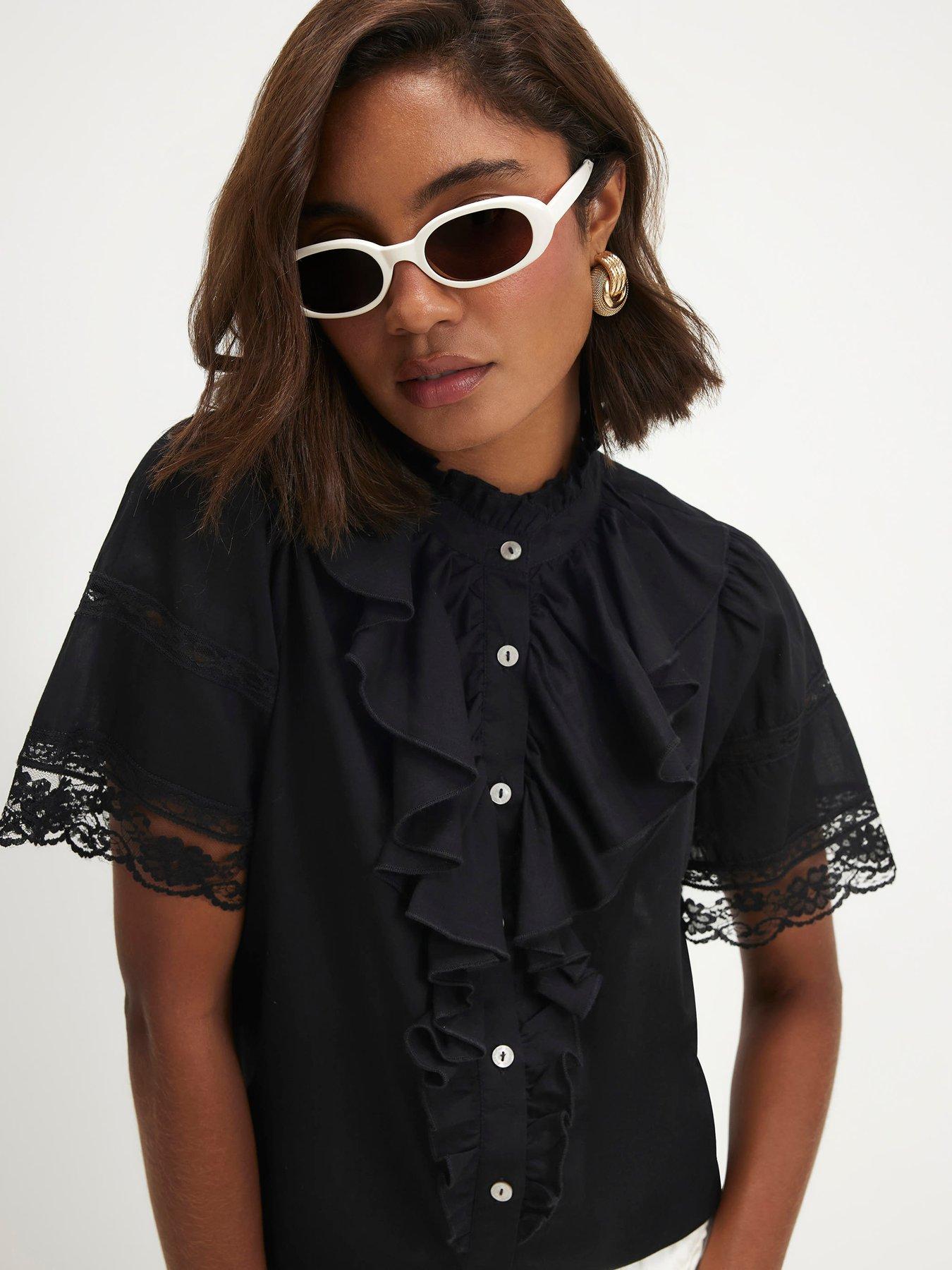 River Island Cotton Ruffle Blouse