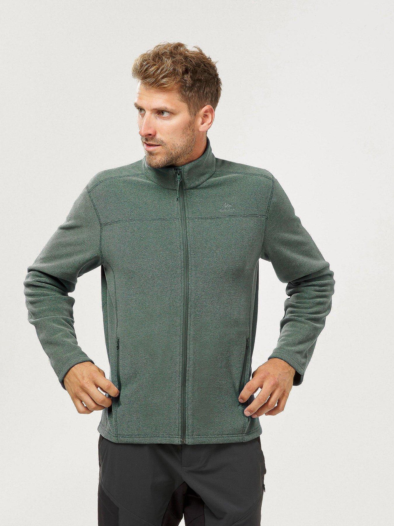 Decathlon Mens Mountain Hiking Fleece MH100 Full Zip - Green