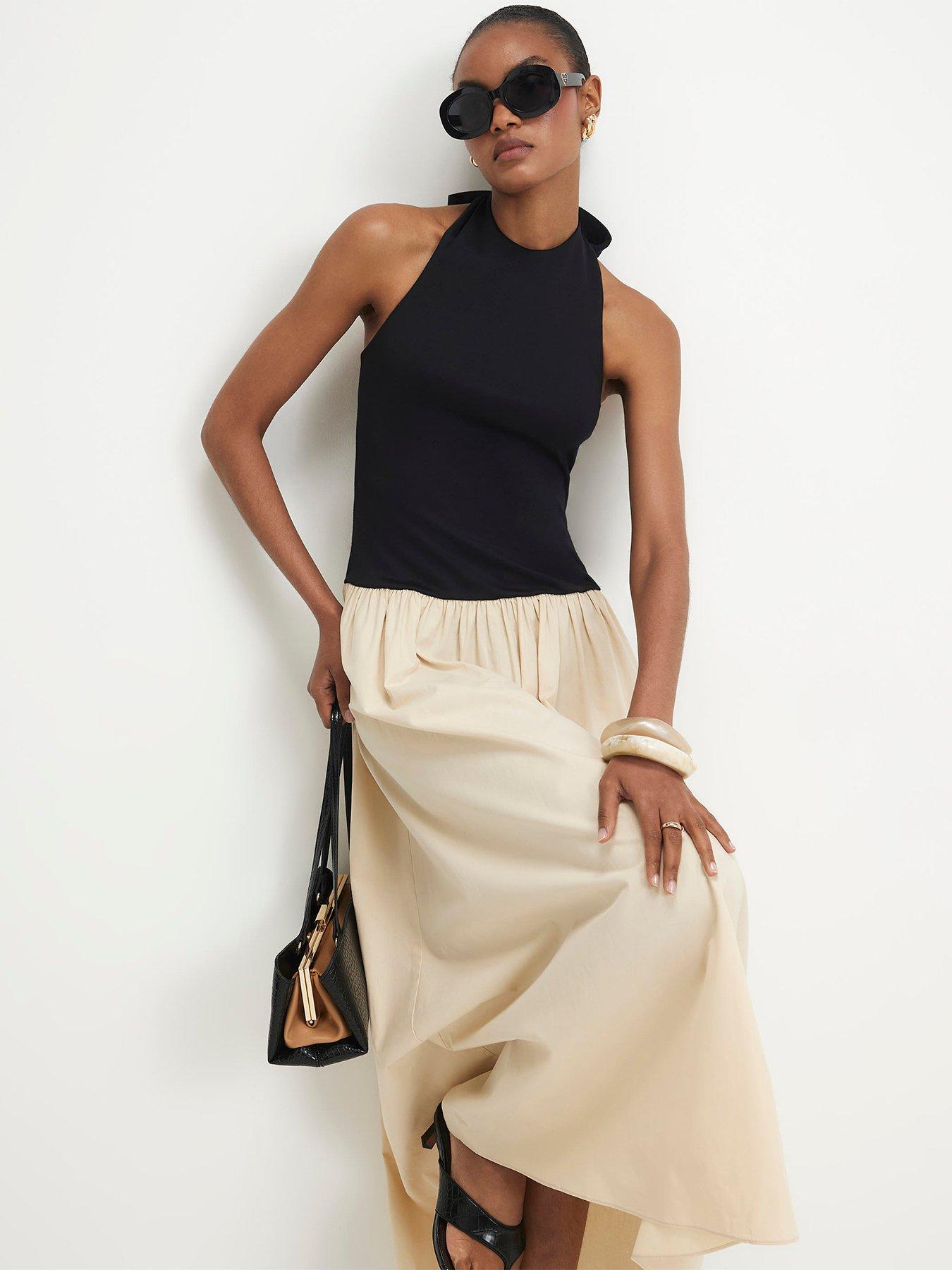 River Island Racer Neck Hybrid Midi Dress