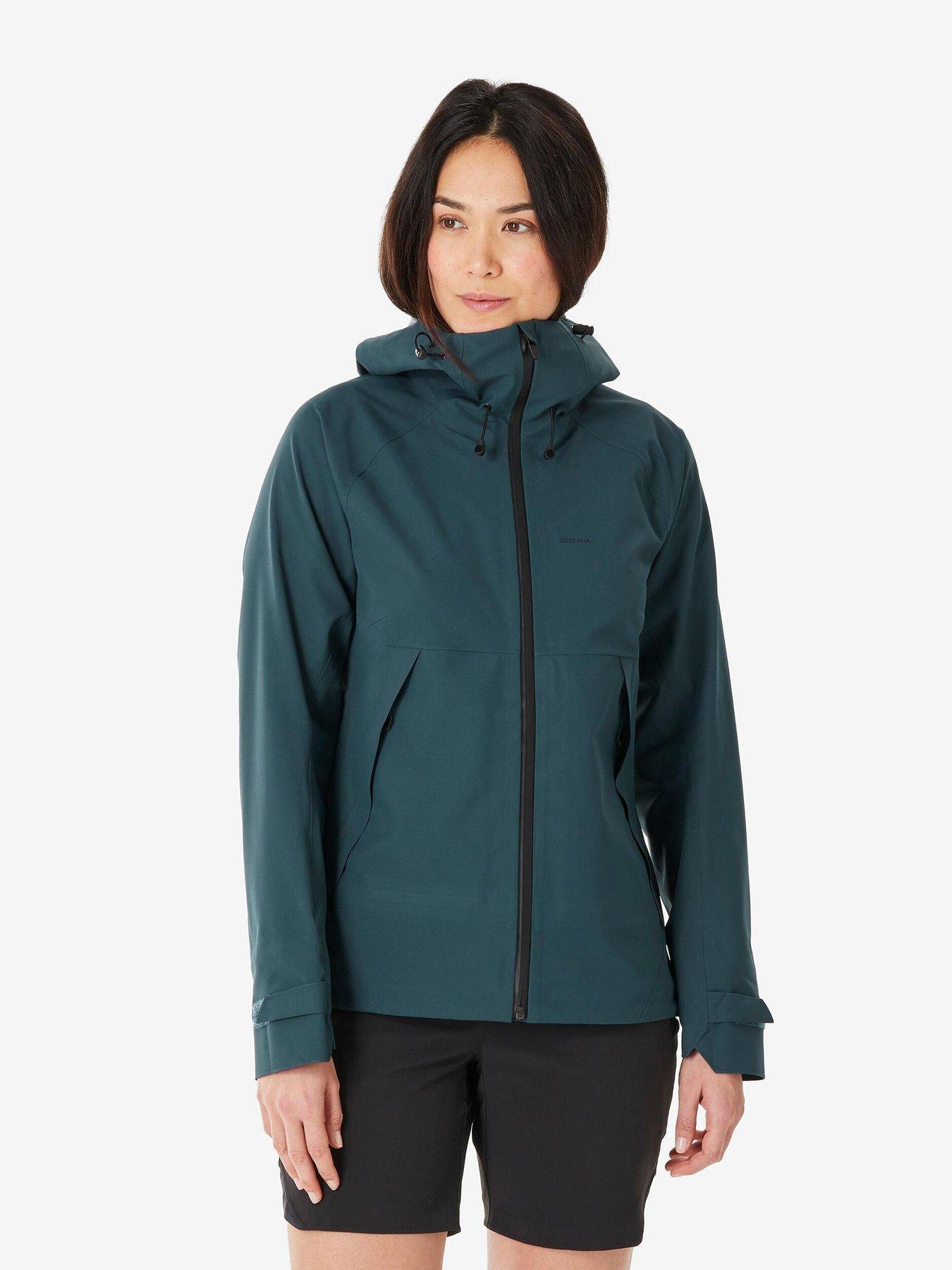 Image 1 of 7 of Decathlon Womens Waterproof Hiking Jacket MH500 - Green