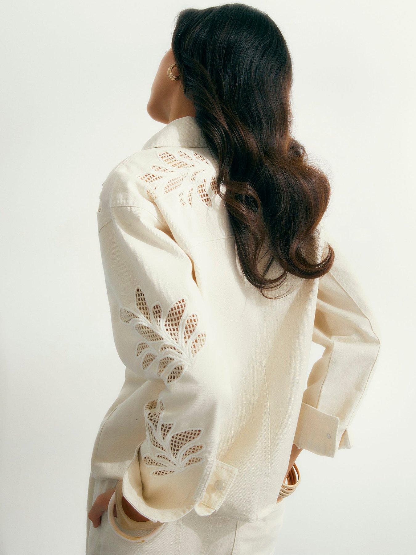 Image 2 of 4 of River Island Embroidered Boxy Denim Shirt