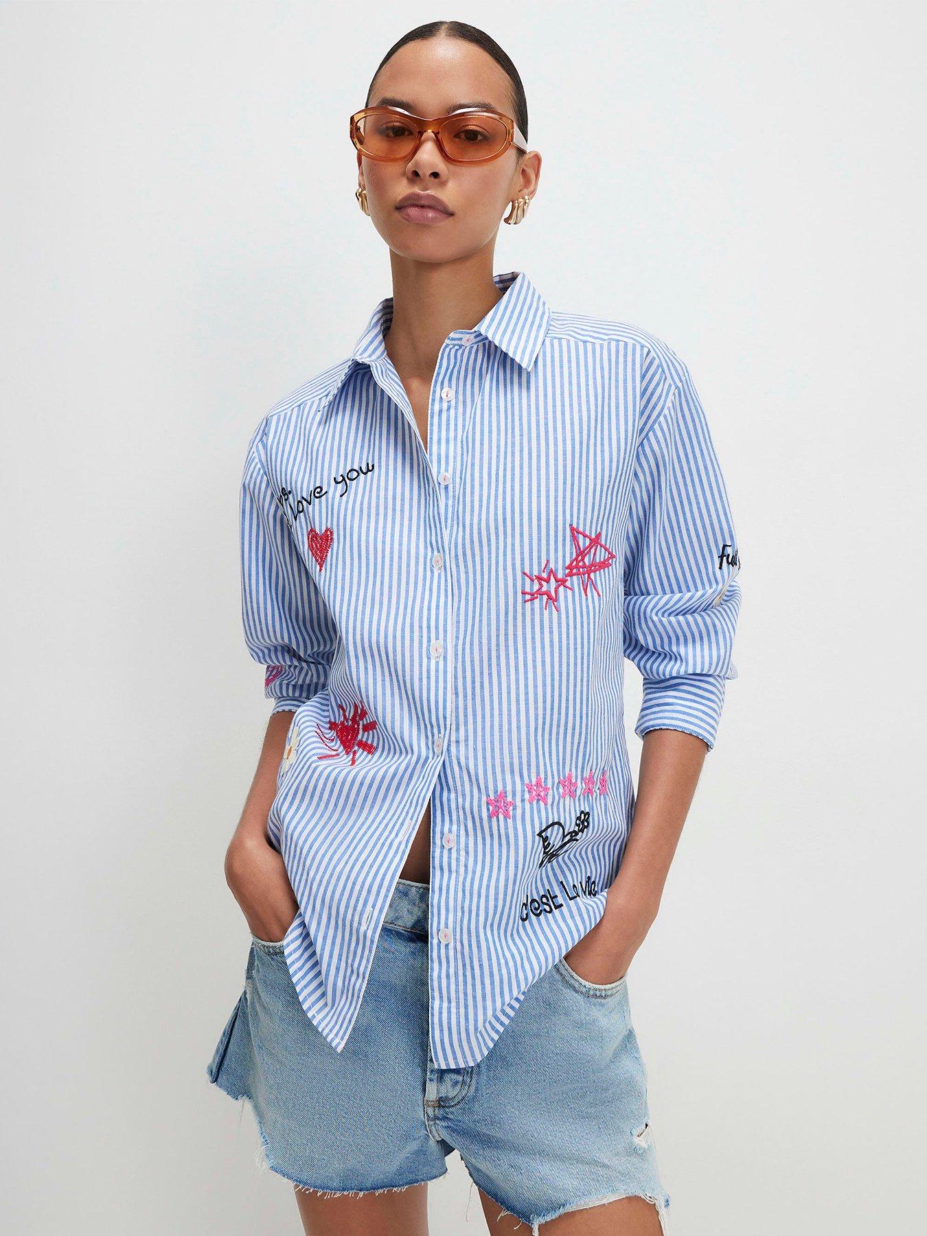 River Island Cotton Striped Sketch Boutique Shirt