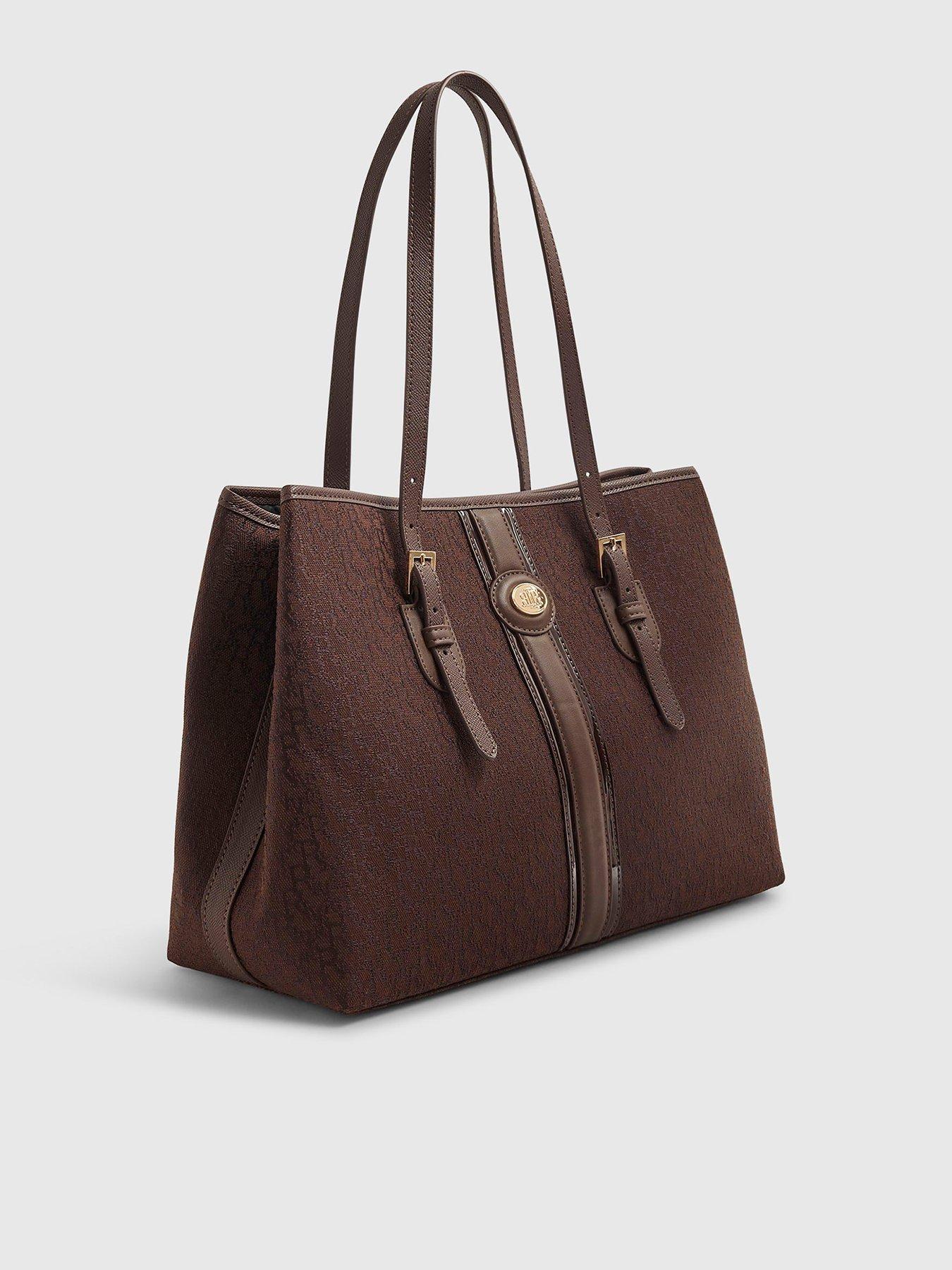 River Island Monogram Jacquard Stripe Shopper Bag.