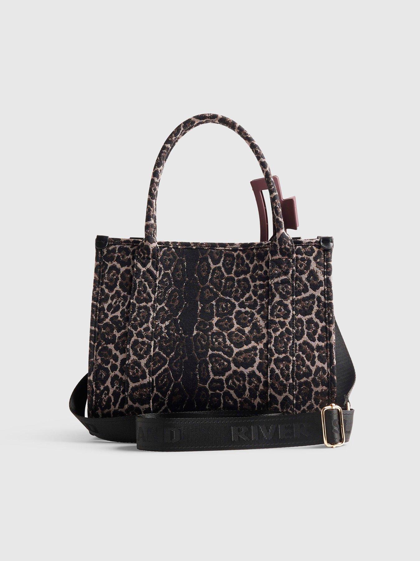 Image 3 of 4 of River Island Leopard Print Embroidered Tote Bag