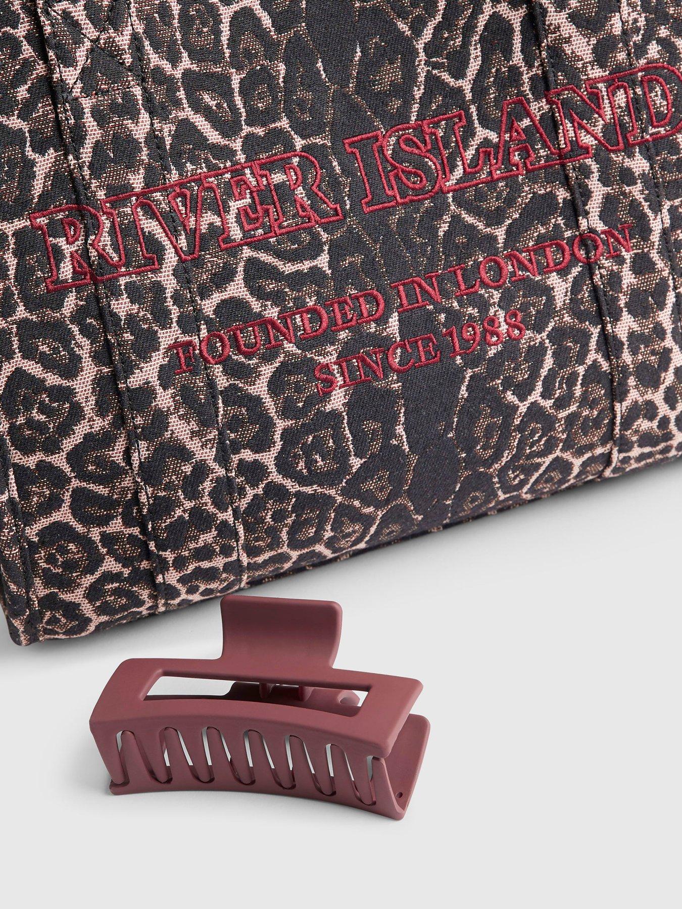 Image 4 of 4 of River Island Leopard Print Embroidered Tote Bag