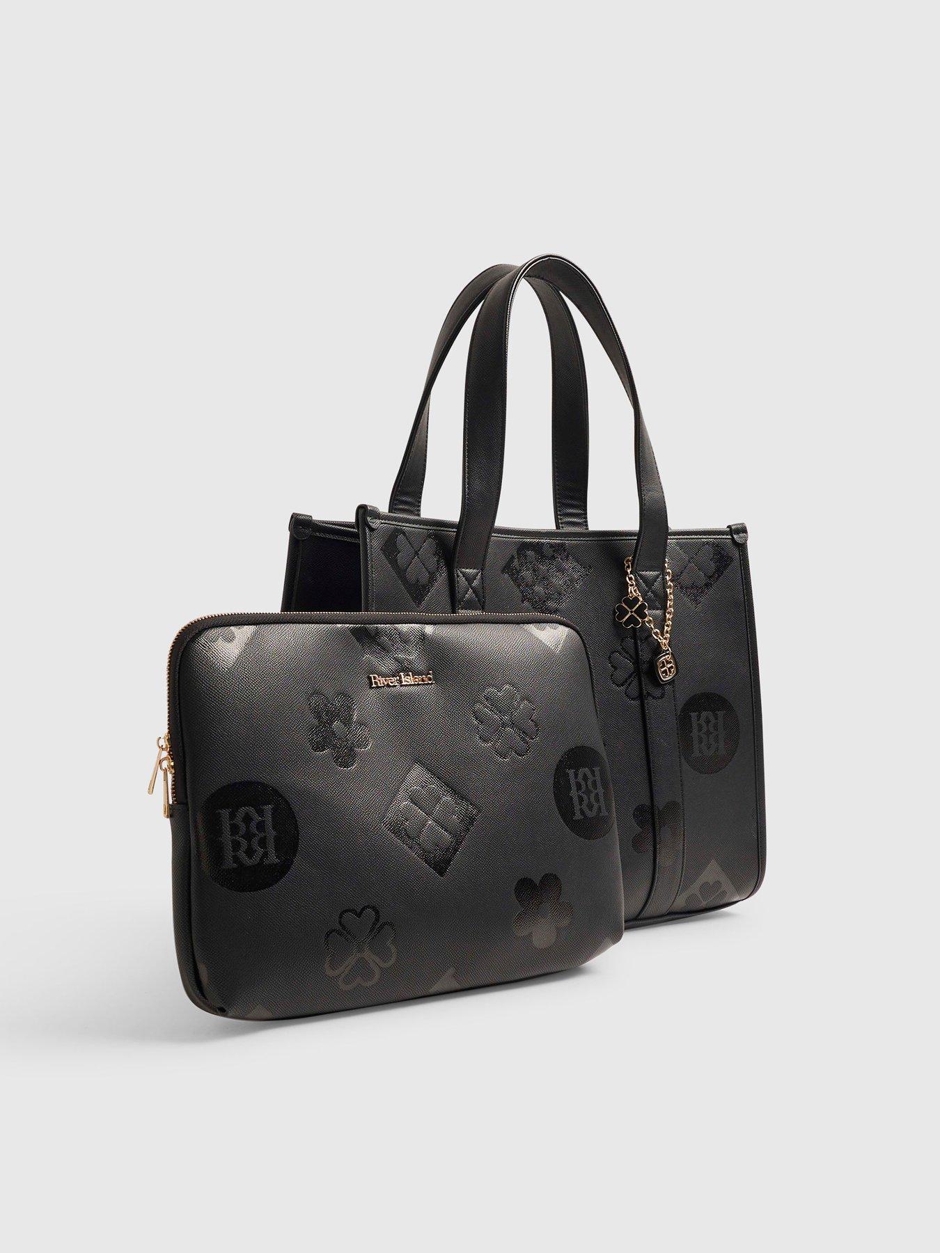 Image 2 of 5 of River Island Logo Embossed Large Tote Bag Set.