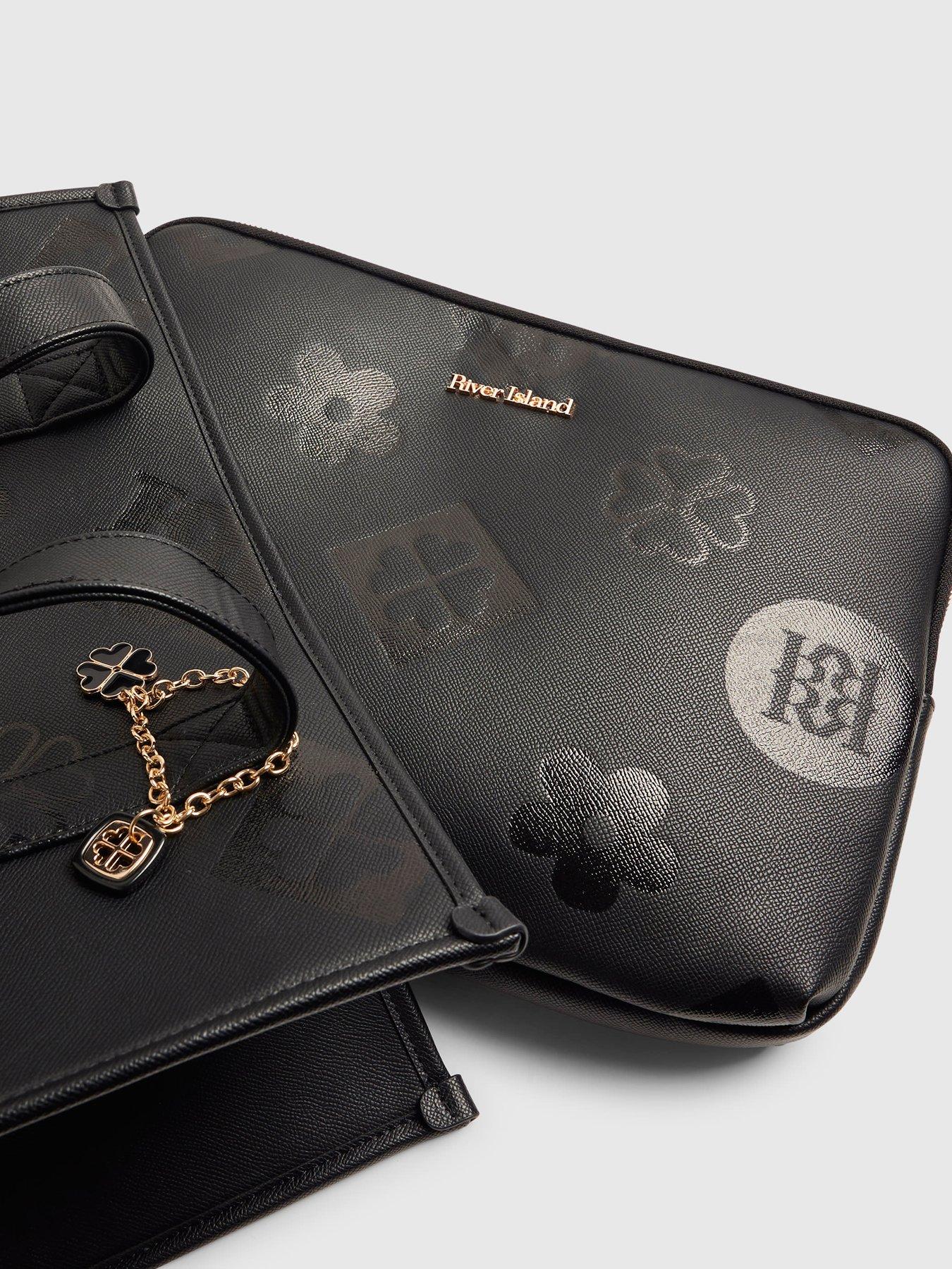 Image 4 of 5 of River Island Logo Embossed Large Tote Bag Set.