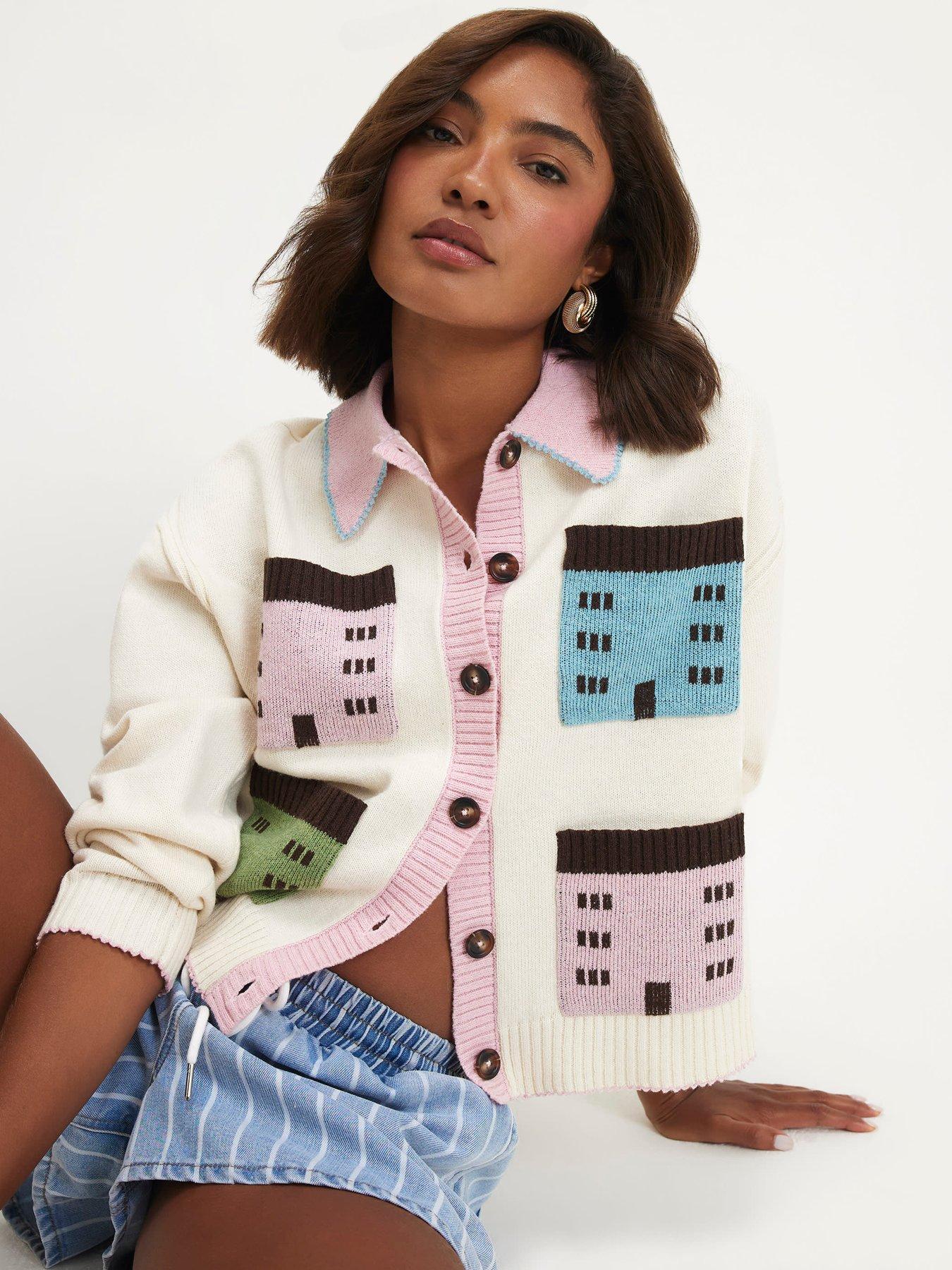 Image 4 of 4 of River Island Multi House Collared Cardigan.