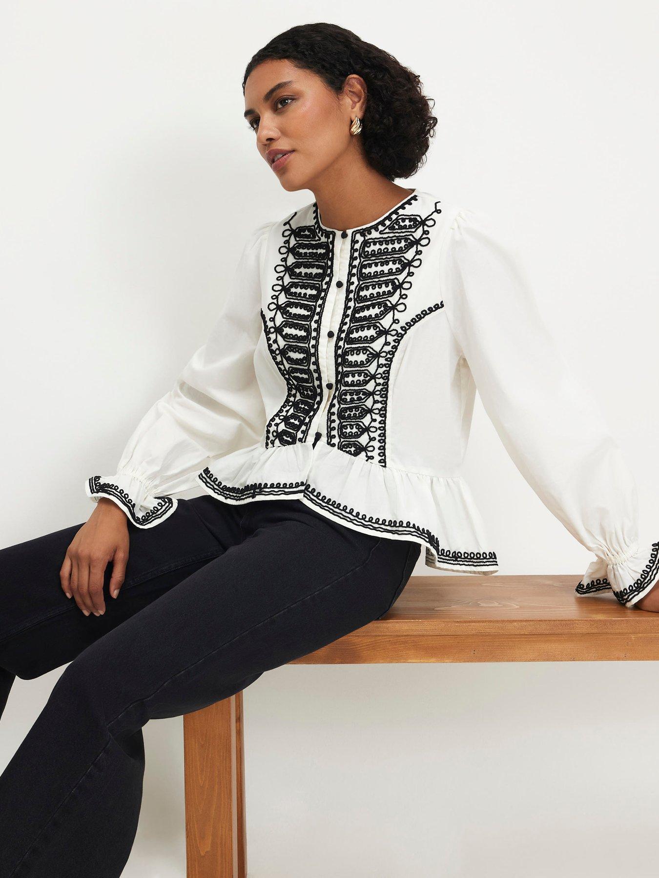 River Island Poplin Drummer Style Peplum Top.