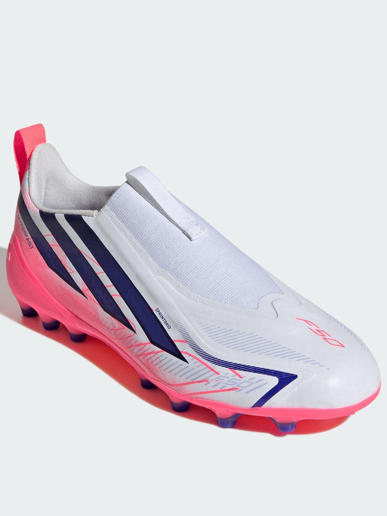 adidas F50 Hyperfast League Laceless Artificial Ground Football Boots Kids - White