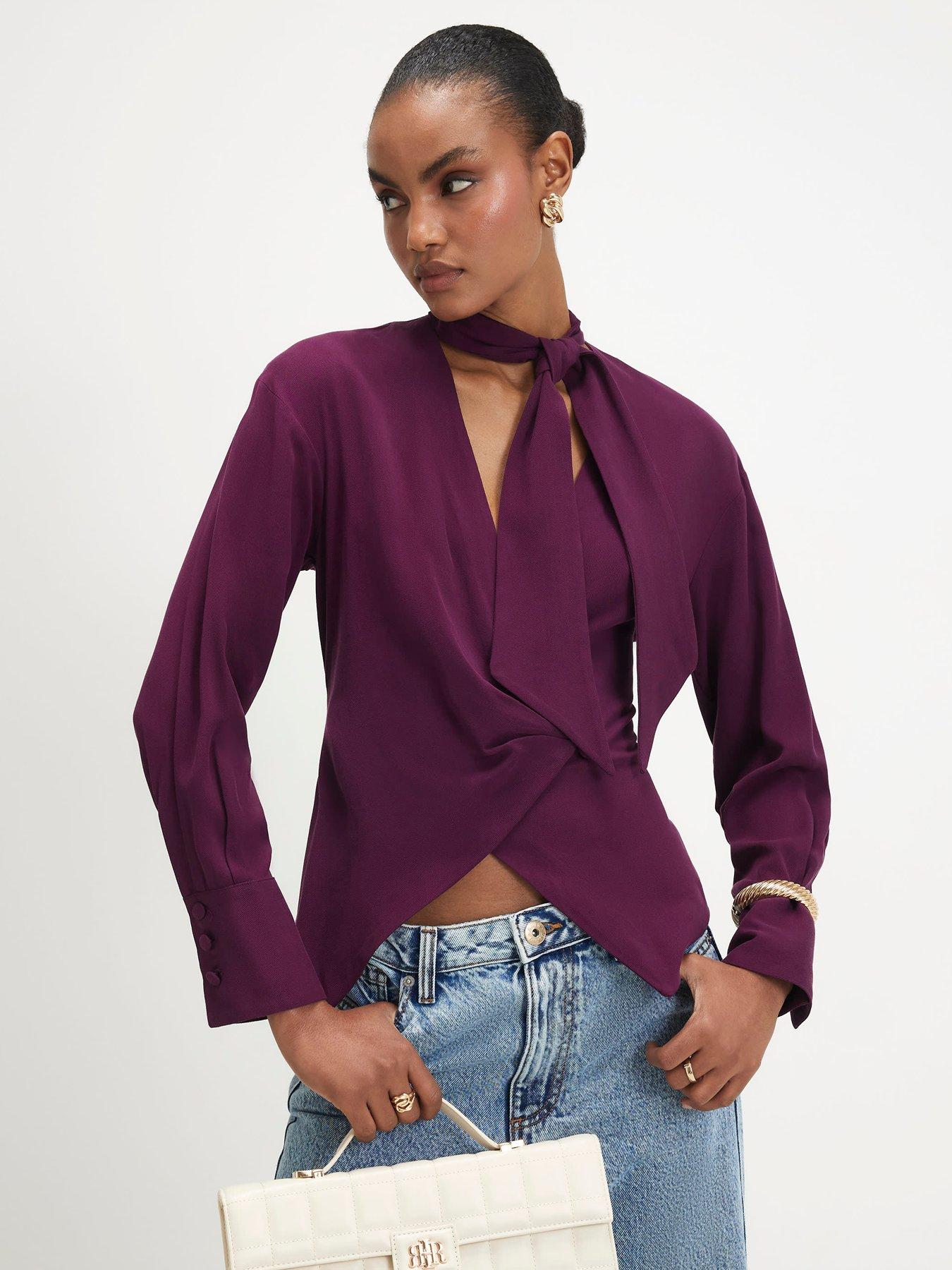 River Island Wrap Scarf Detail Shirt