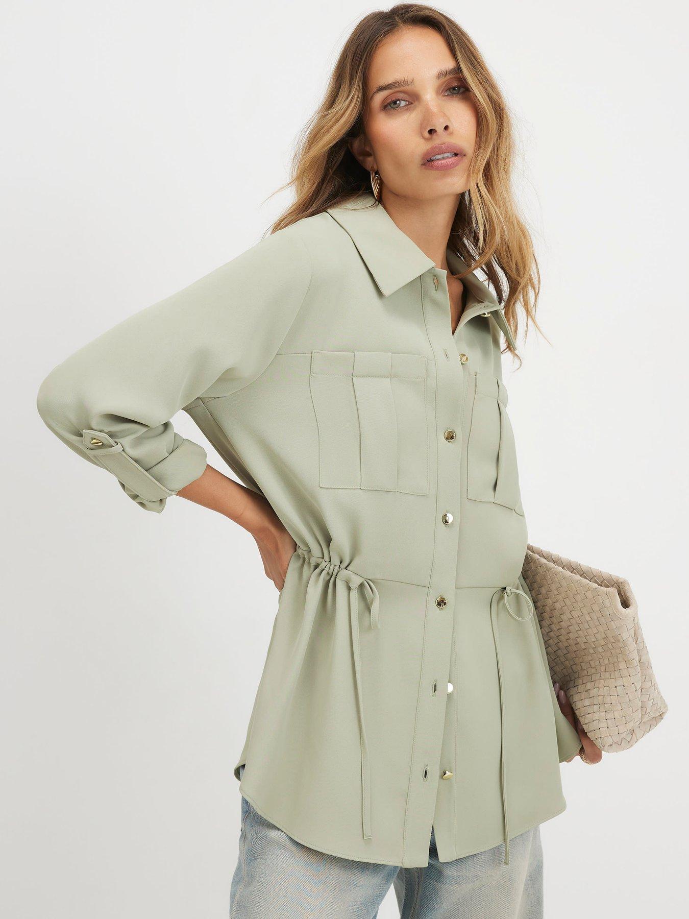 River Island Crepe Drawstring Waist Shirt