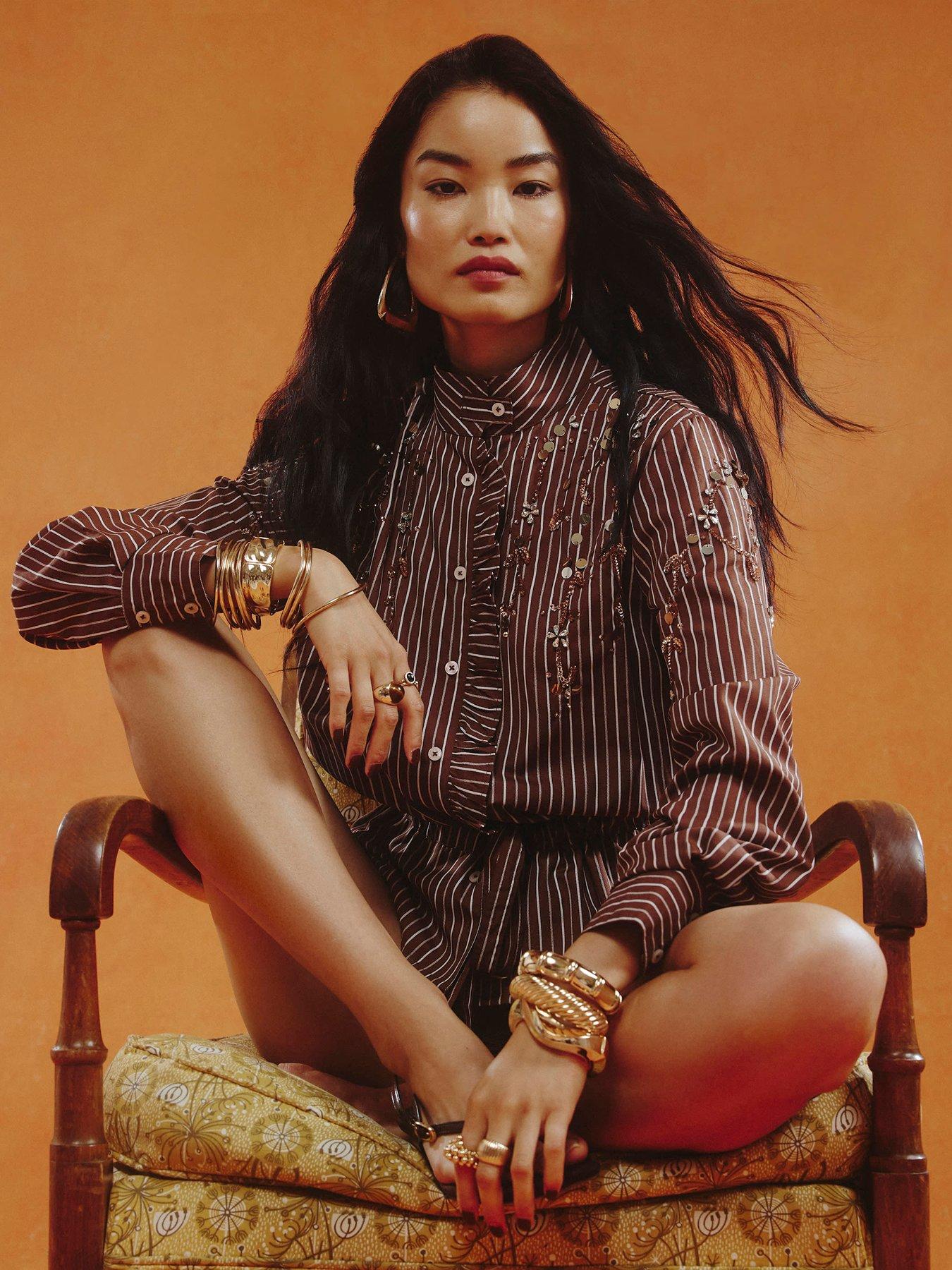 River Island Stripe Embellished Belted Shirt
