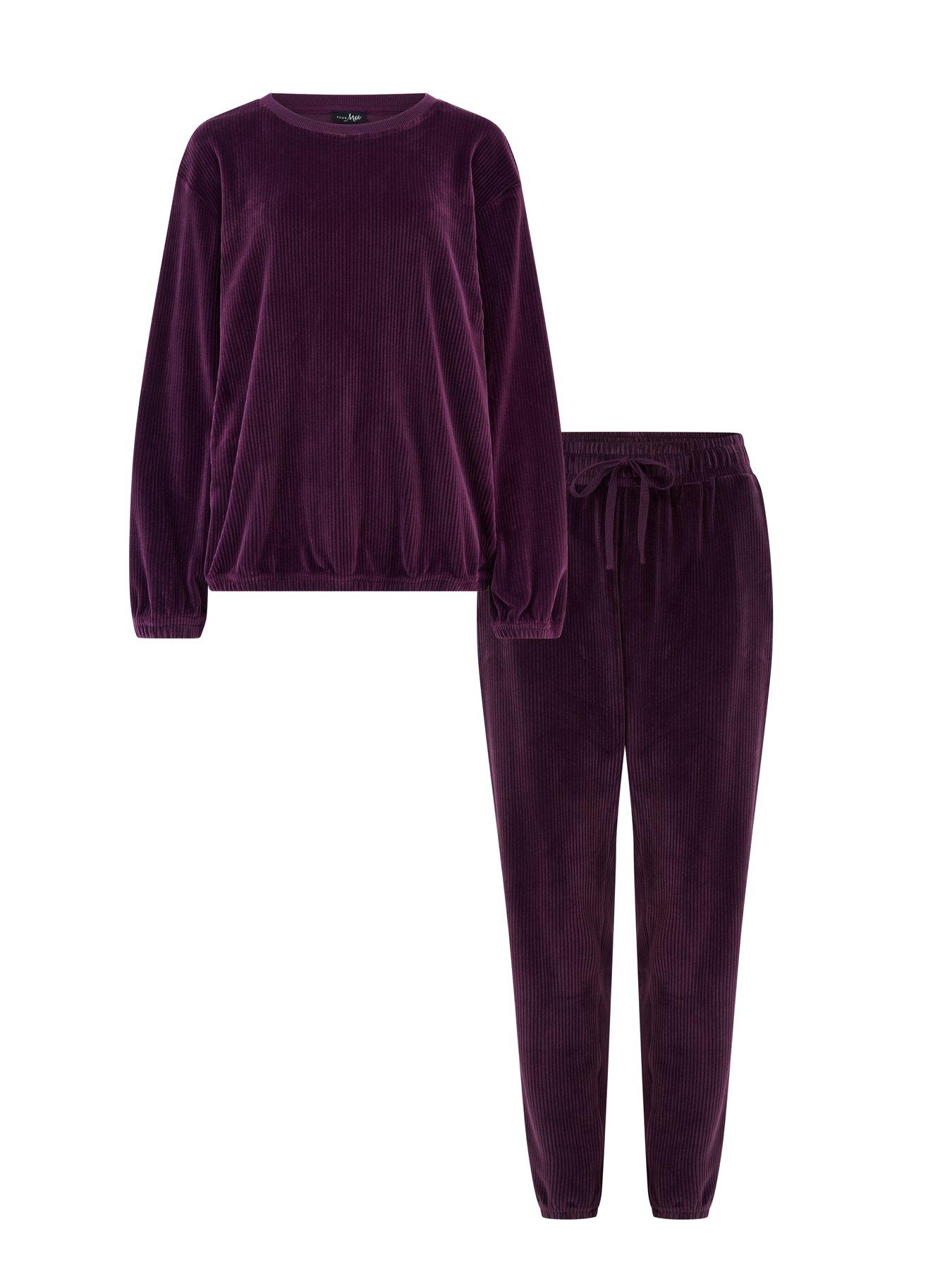 Image 4 of 4 of Pour Moi Ribbed Cosy Fleece Lounge Pyjama Set