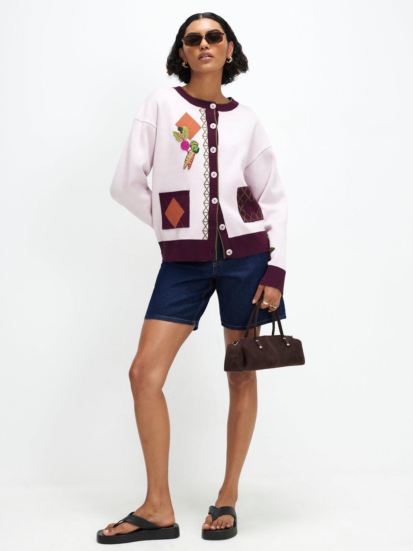 Image 3 of 4 of River Island Novelty Vegetable Cardigan - Pink