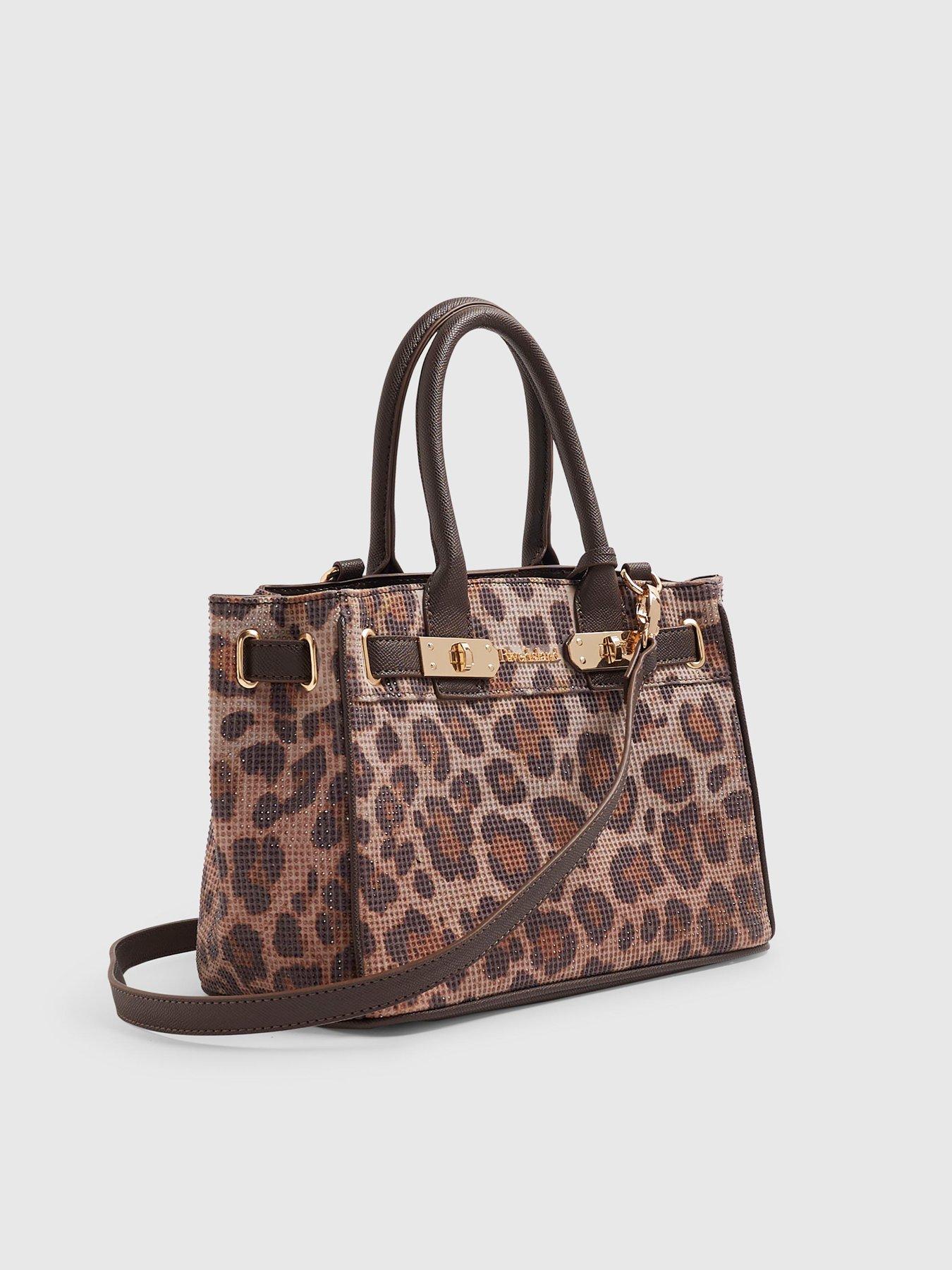 Image 3 of 5 of River Island Leopard Print Heatseal Tote Bag - Brown