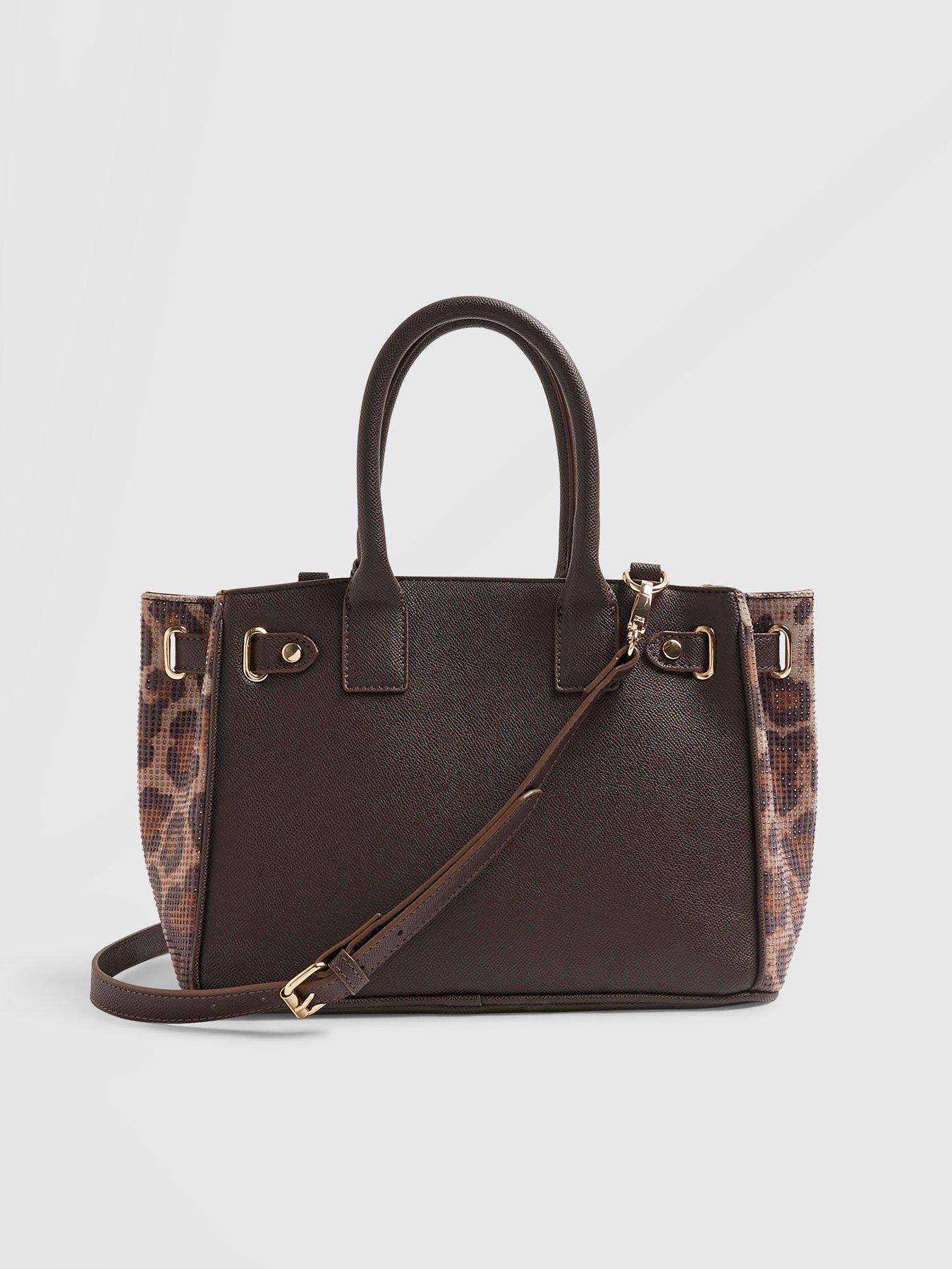 Image 4 of 5 of River Island Leopard Print Heatseal Tote Bag - Brown