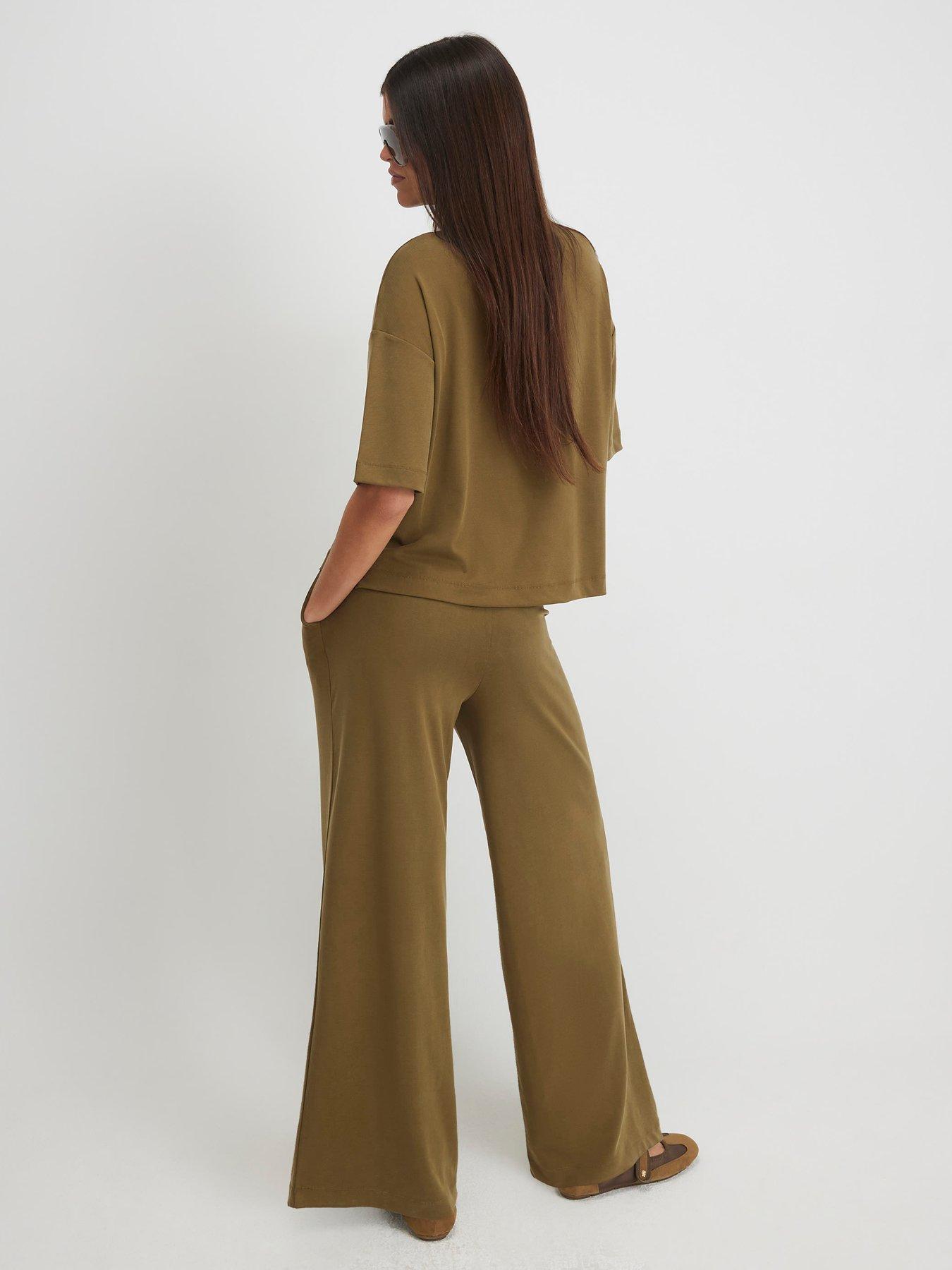 Image 2 of 3 of River Island Soft Touch Trousers - Khaki