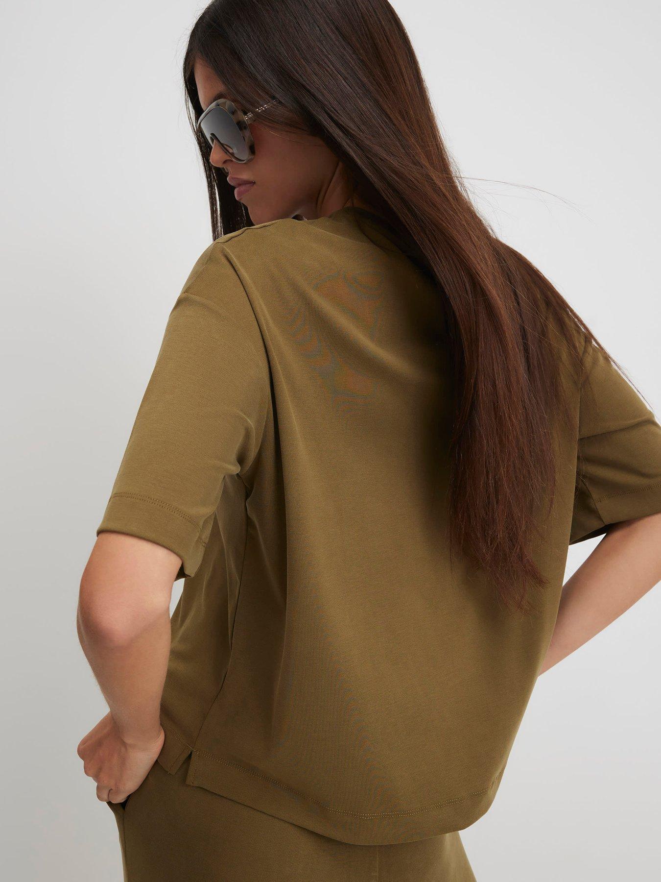 Image 2 of 3 of River Island Soft Touch T-shirt - Khaki