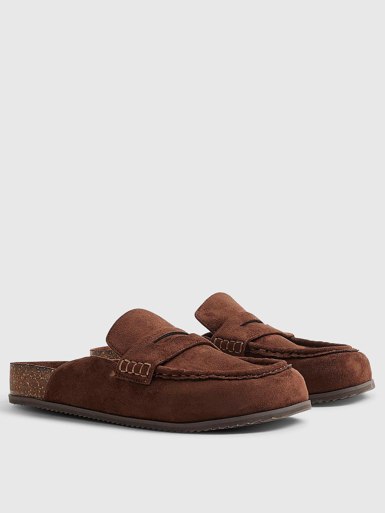 Image 2 of 4 of River Island Clog Mule Loafers - Brown