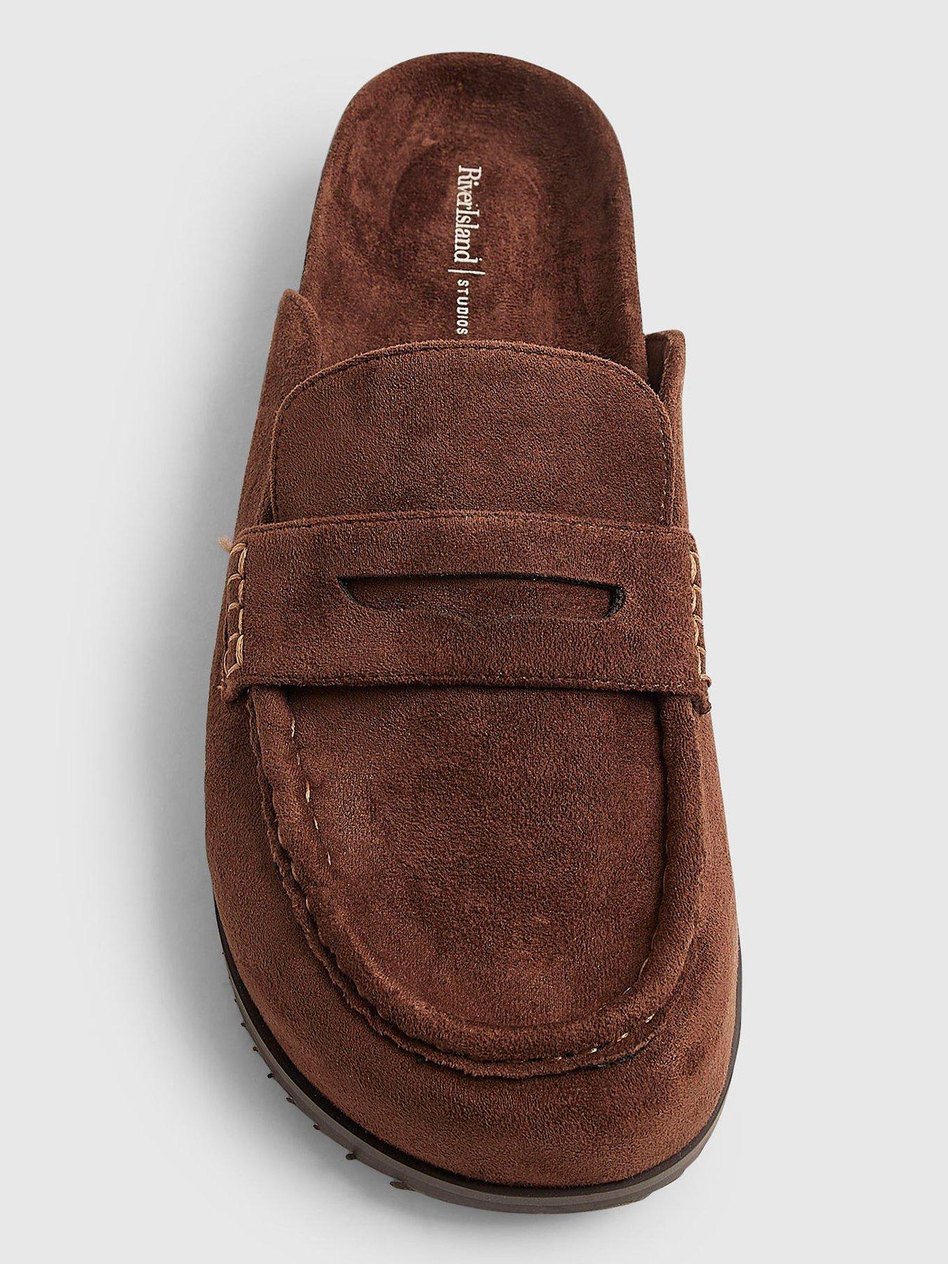 Image 4 of 4 of River Island Clog Mule Loafers - Brown