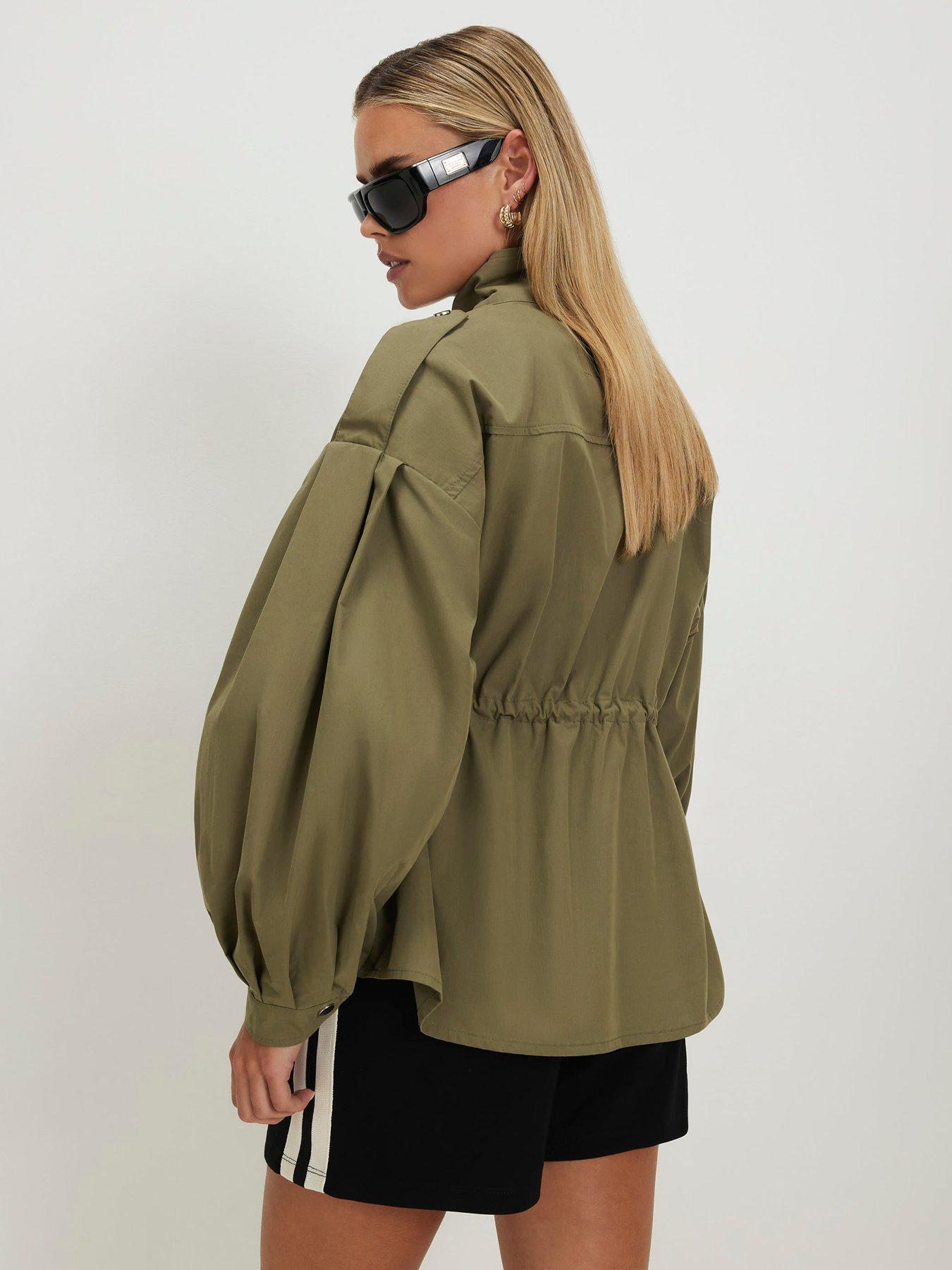 Image 2 of 4 of River Island Petite Femme Utility Jacket - Khaki