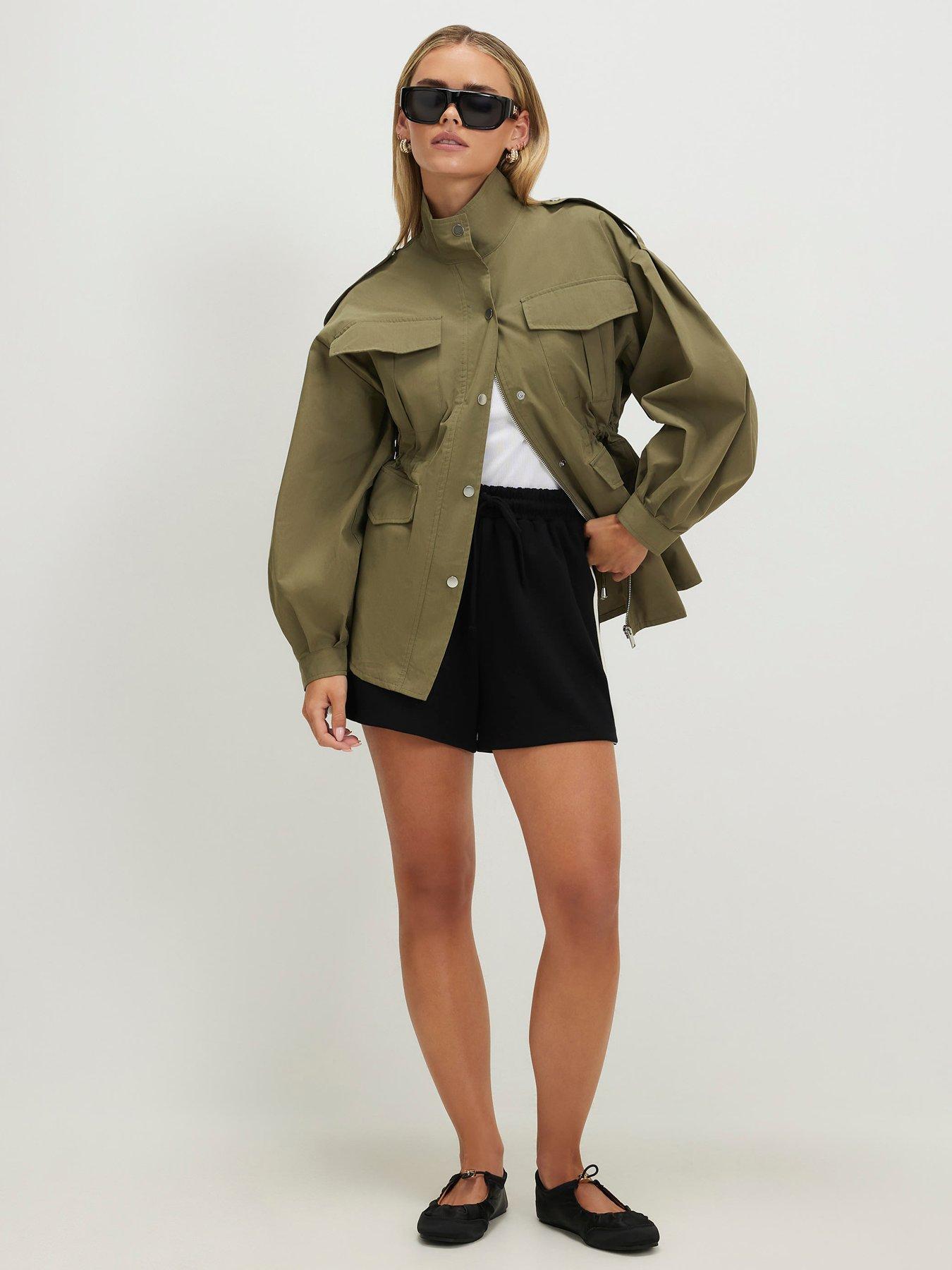Image 3 of 4 of River Island Petite Femme Utility Jacket - Khaki