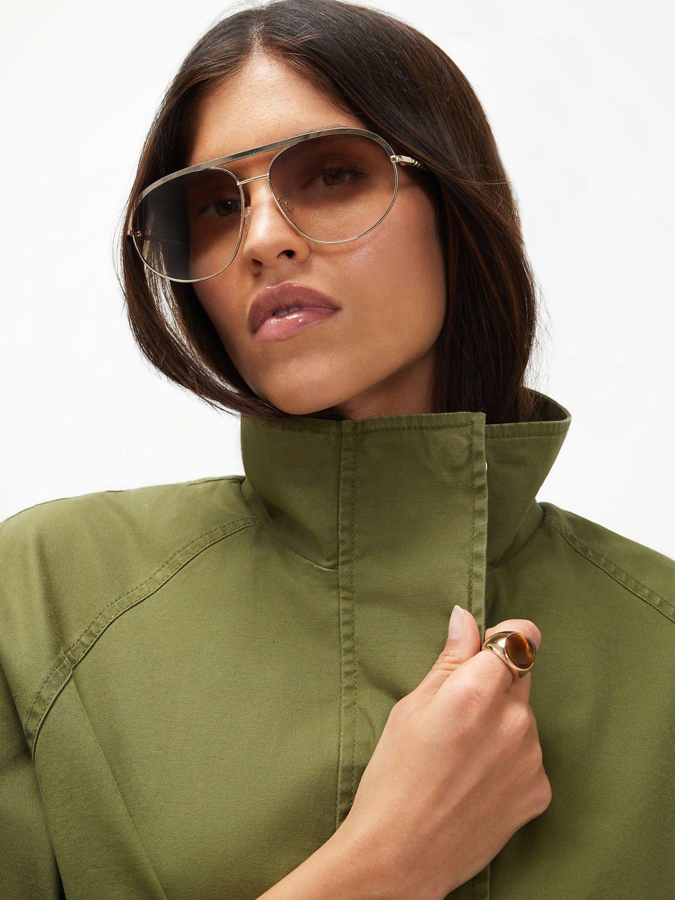 Image 3 of 3 of River Island Drop Hem Drawstring Utility Jacket - Green