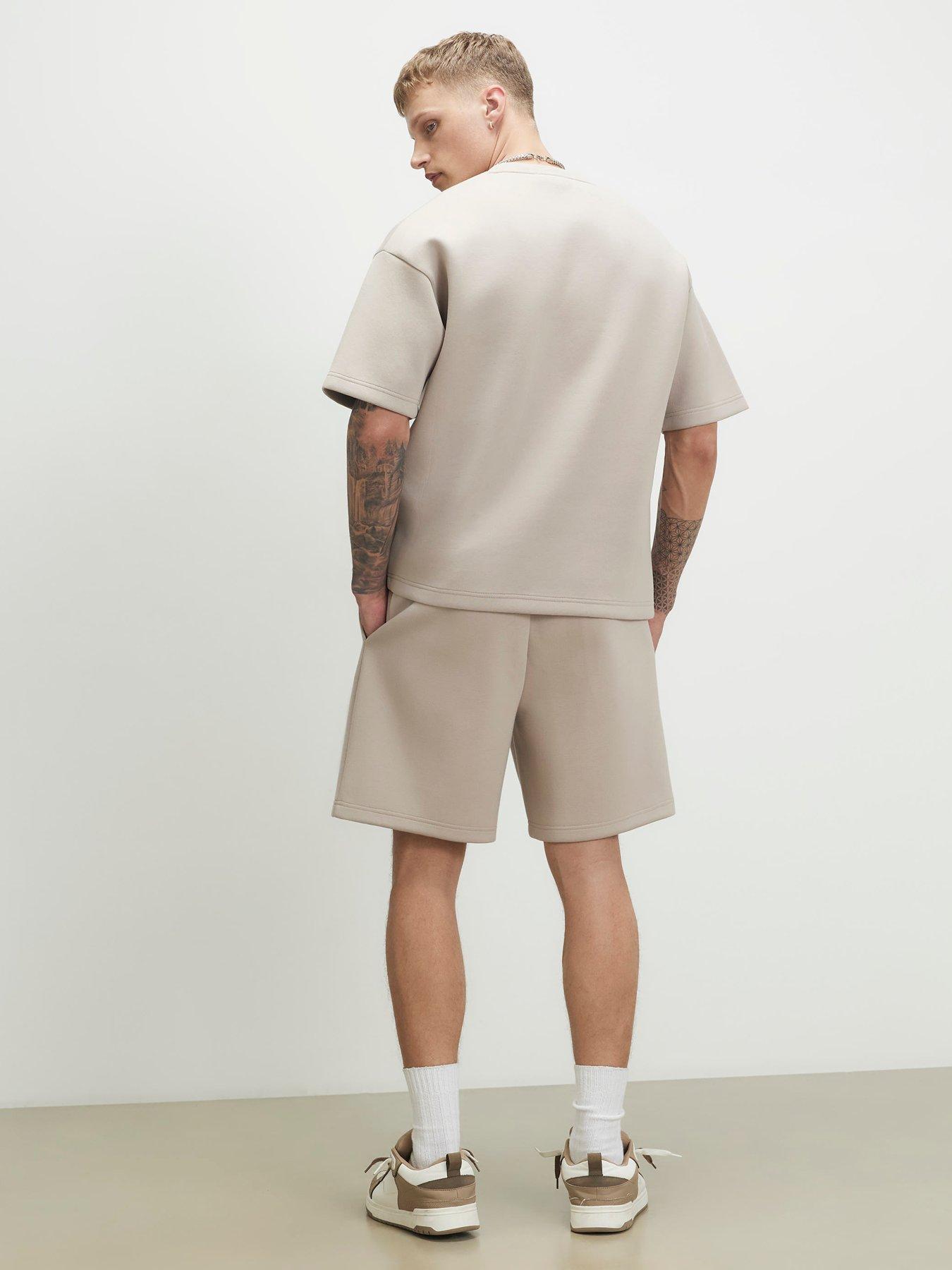Image 2 of 4 of River Island Premium Regular Fit Sanctuaire Shorts - Natural