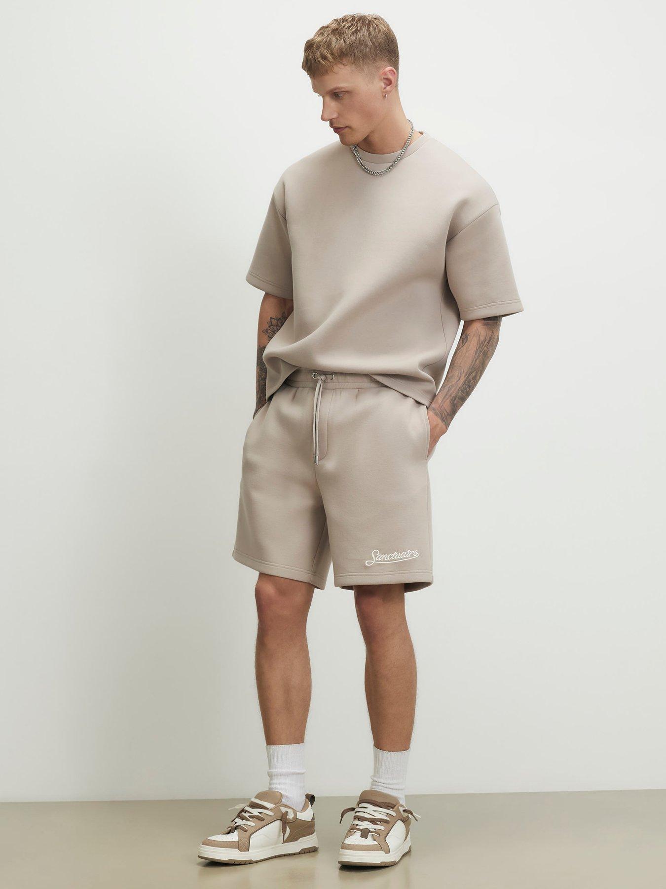 Image 3 of 4 of River Island Premium Regular Fit Sanctuaire Shorts - Natural