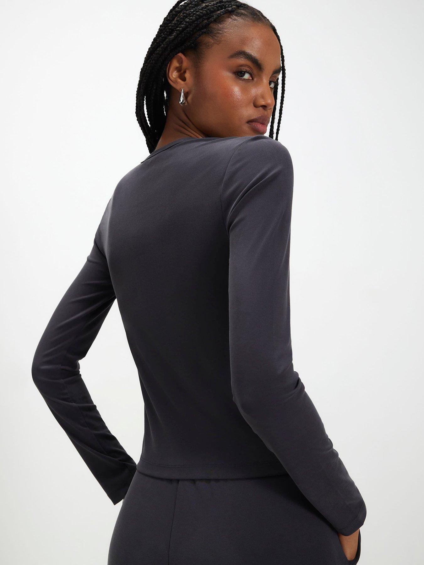 Image 2 of 3 of River Island Soft Touch Long Sleeve Top - Grey