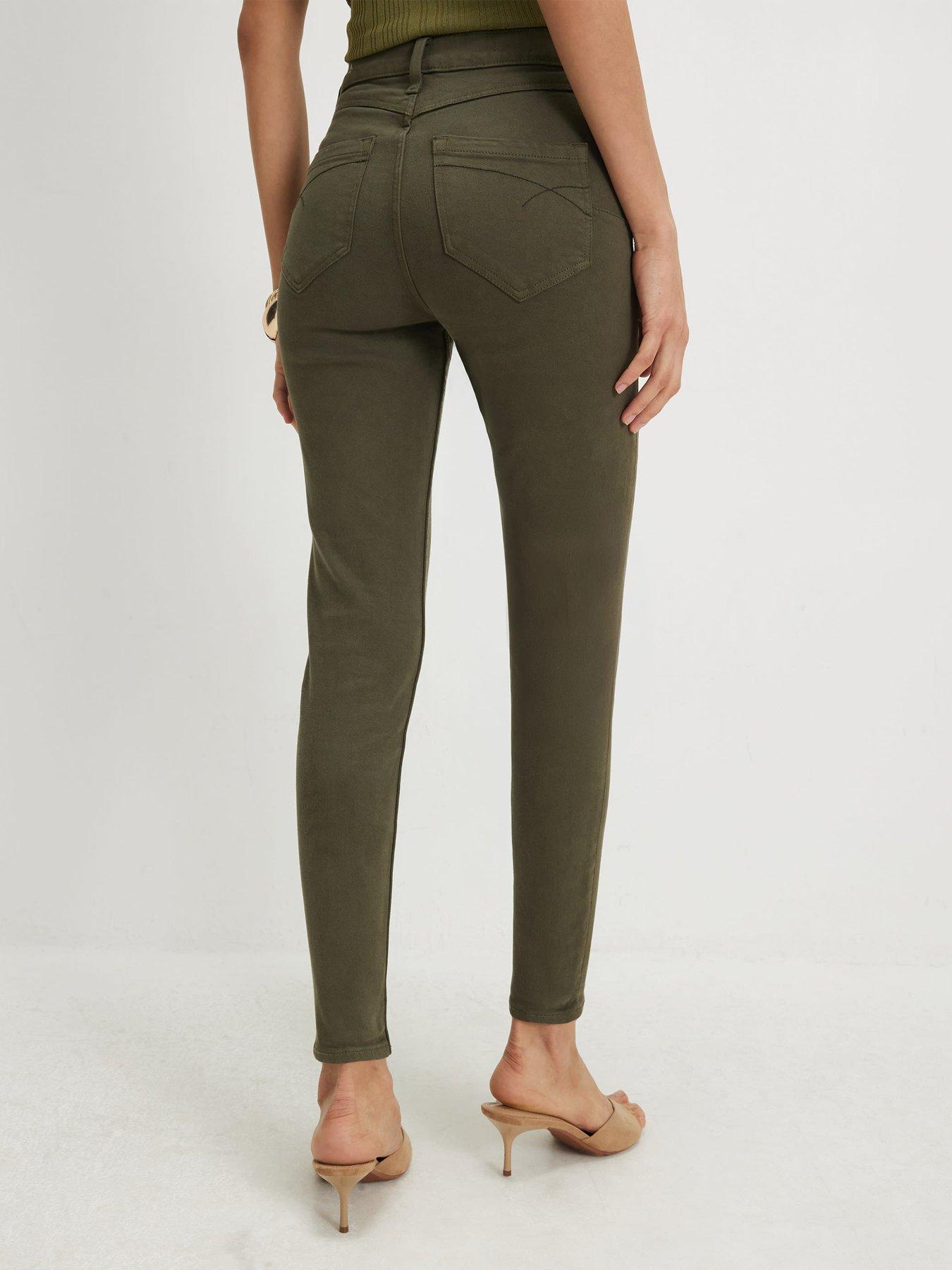 Image 2 of 4 of River Island Mid Rise Skinny Jeans - Khaki