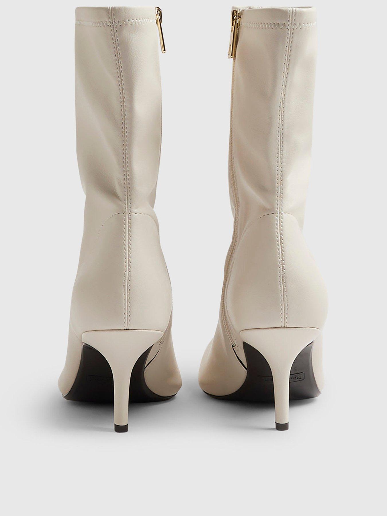 Image 3 of 4 of River Island High Sock Heeled Ankle Boots