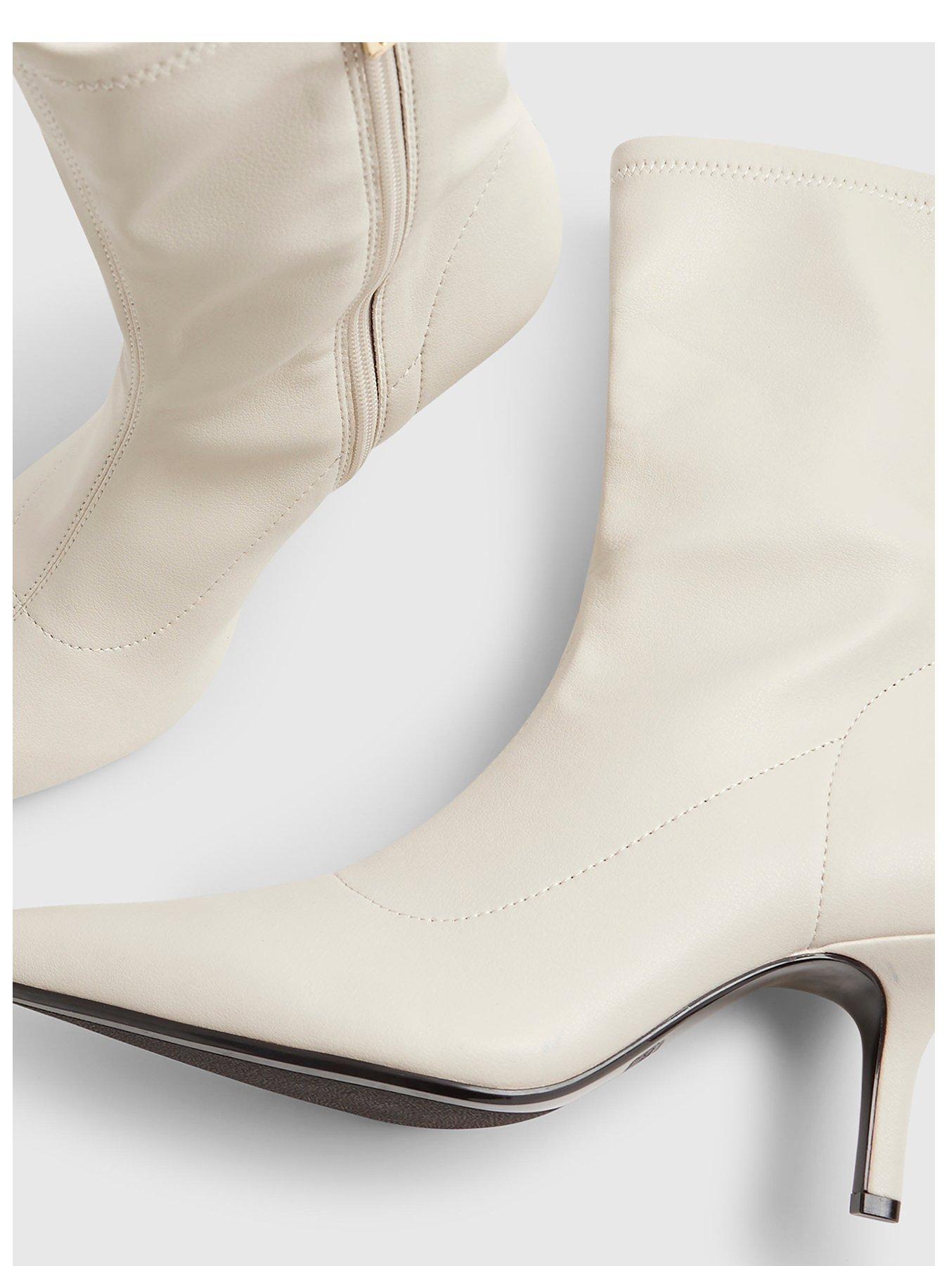 Image 4 of 4 of River Island High Sock Heeled Ankle Boots