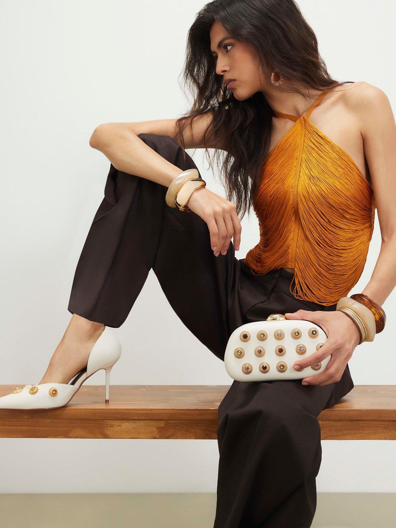 Image 1 of 4 of River Island Mixed Gem Hard Shell Clutch Bag