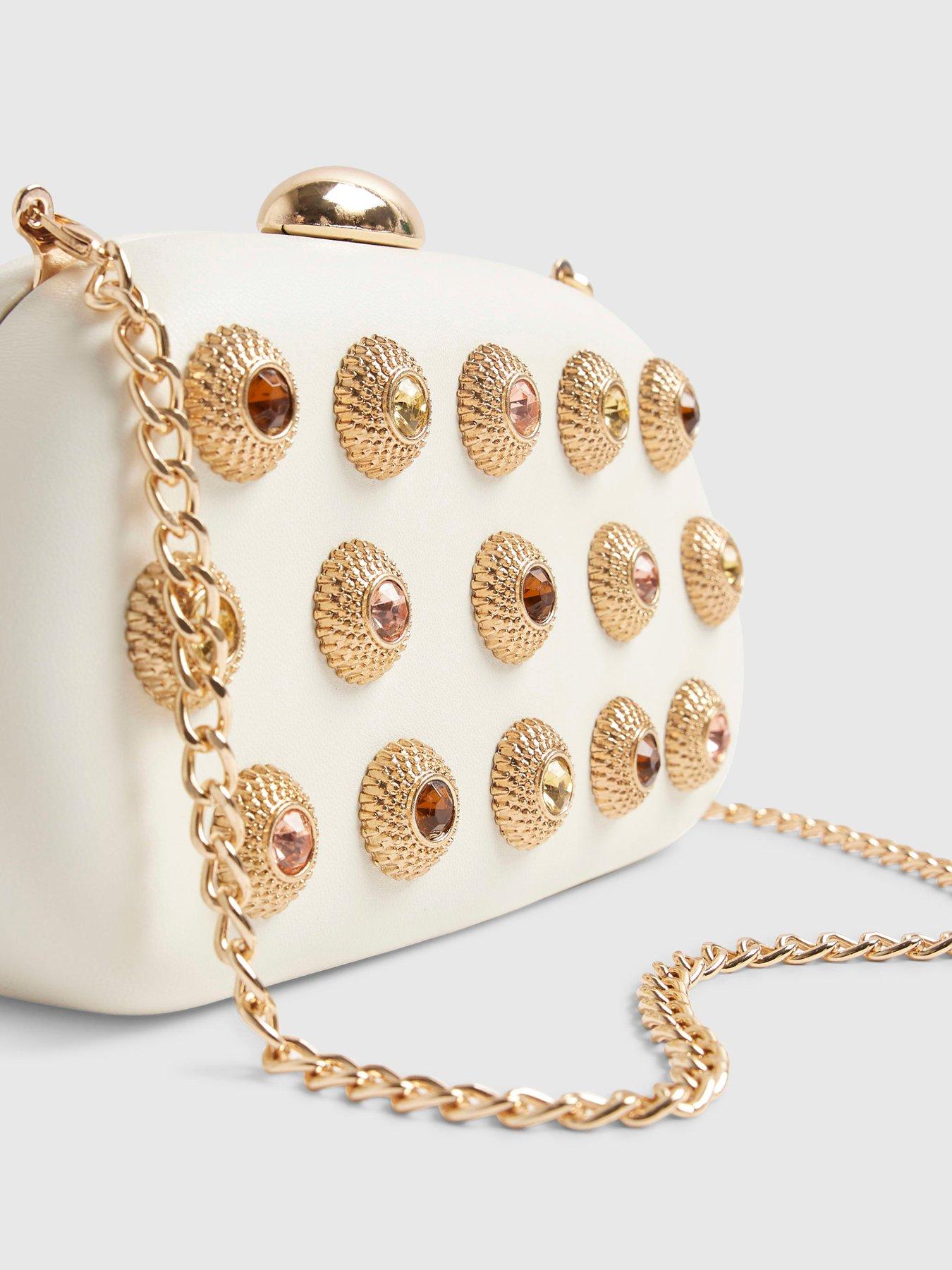 Image 4 of 4 of River Island Mixed Gem Hard Shell Clutch Bag