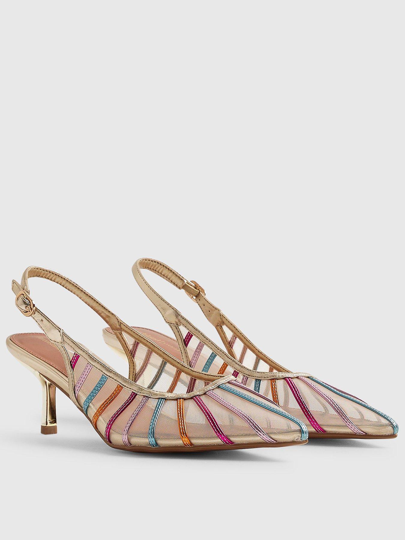 Image 2 of 4 of River Island Panelled Mesh Court Heels