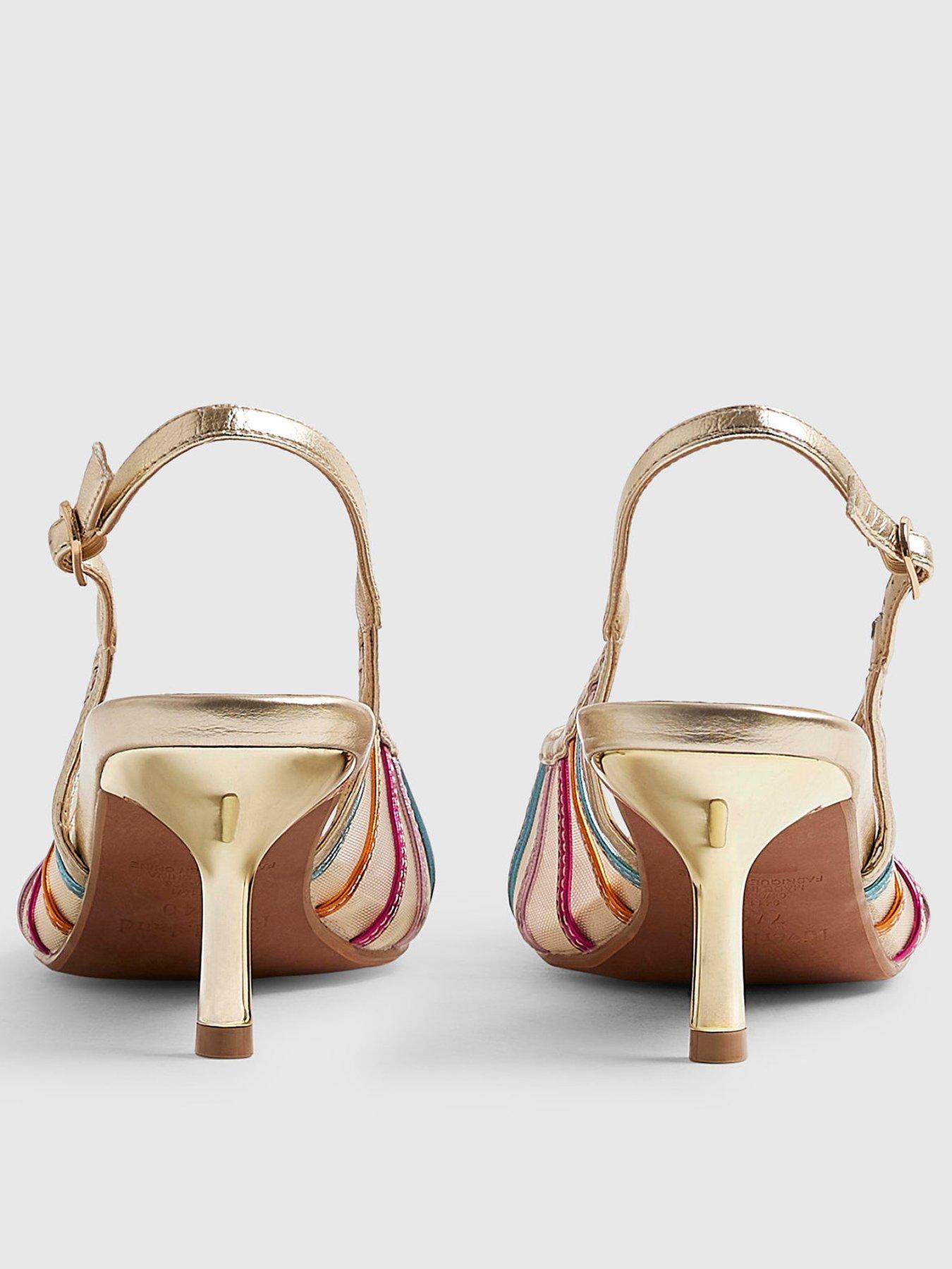 Image 3 of 4 of River Island Panelled Mesh Court Heels