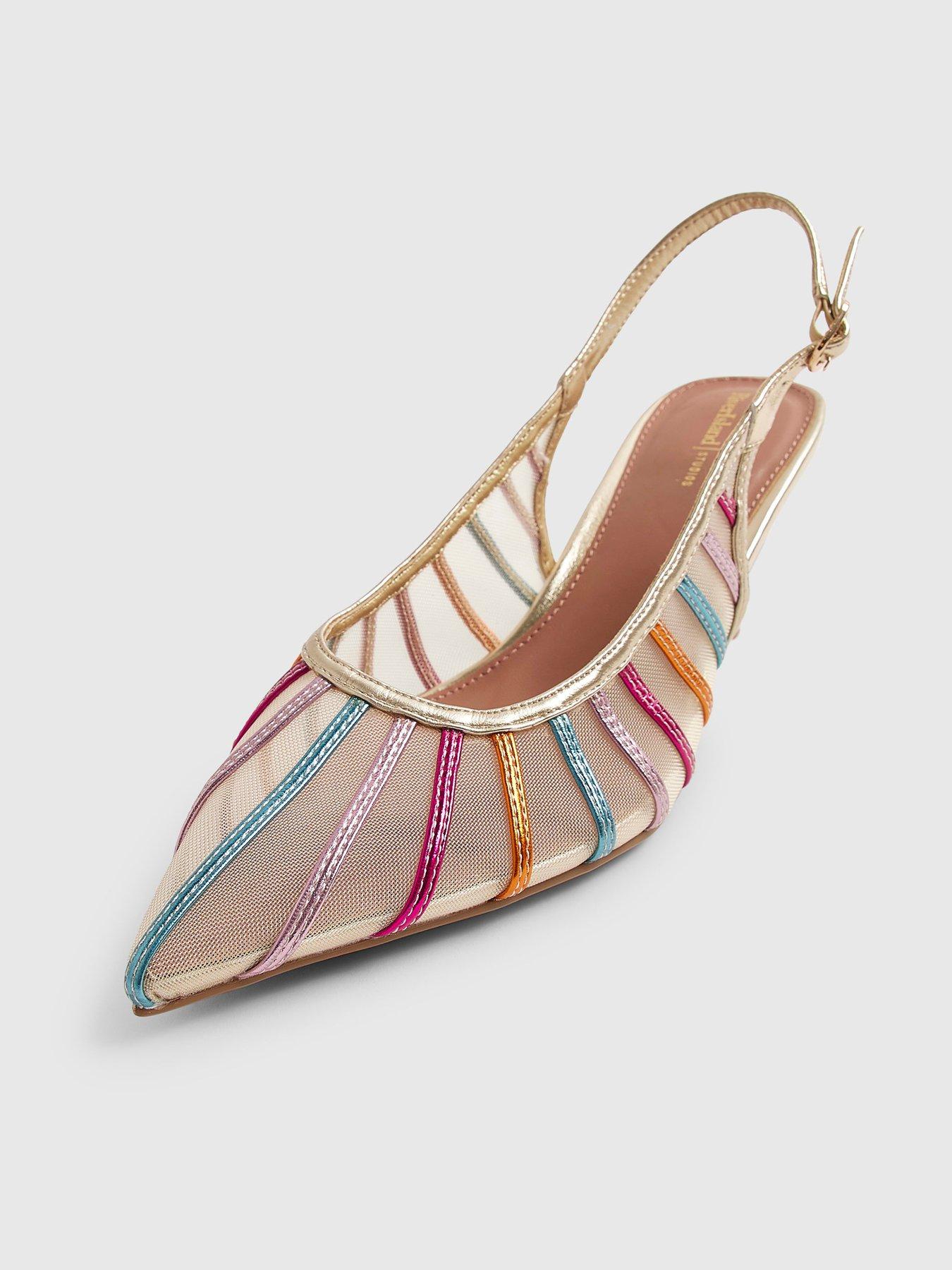 Image 4 of 4 of River Island Panelled Mesh Court Heels
