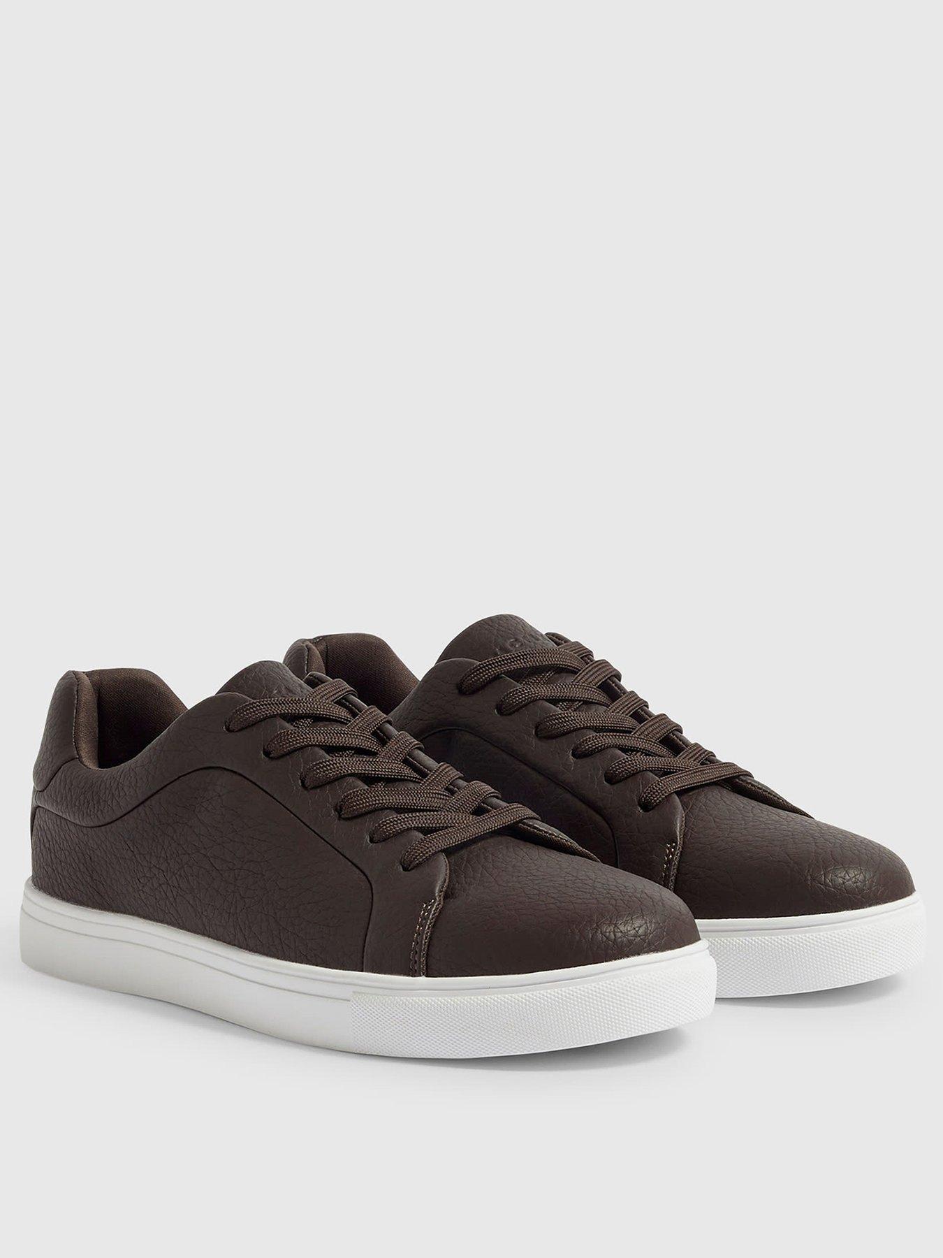 Image 2 of 4 of River Island Faux Leather Grain Trainers