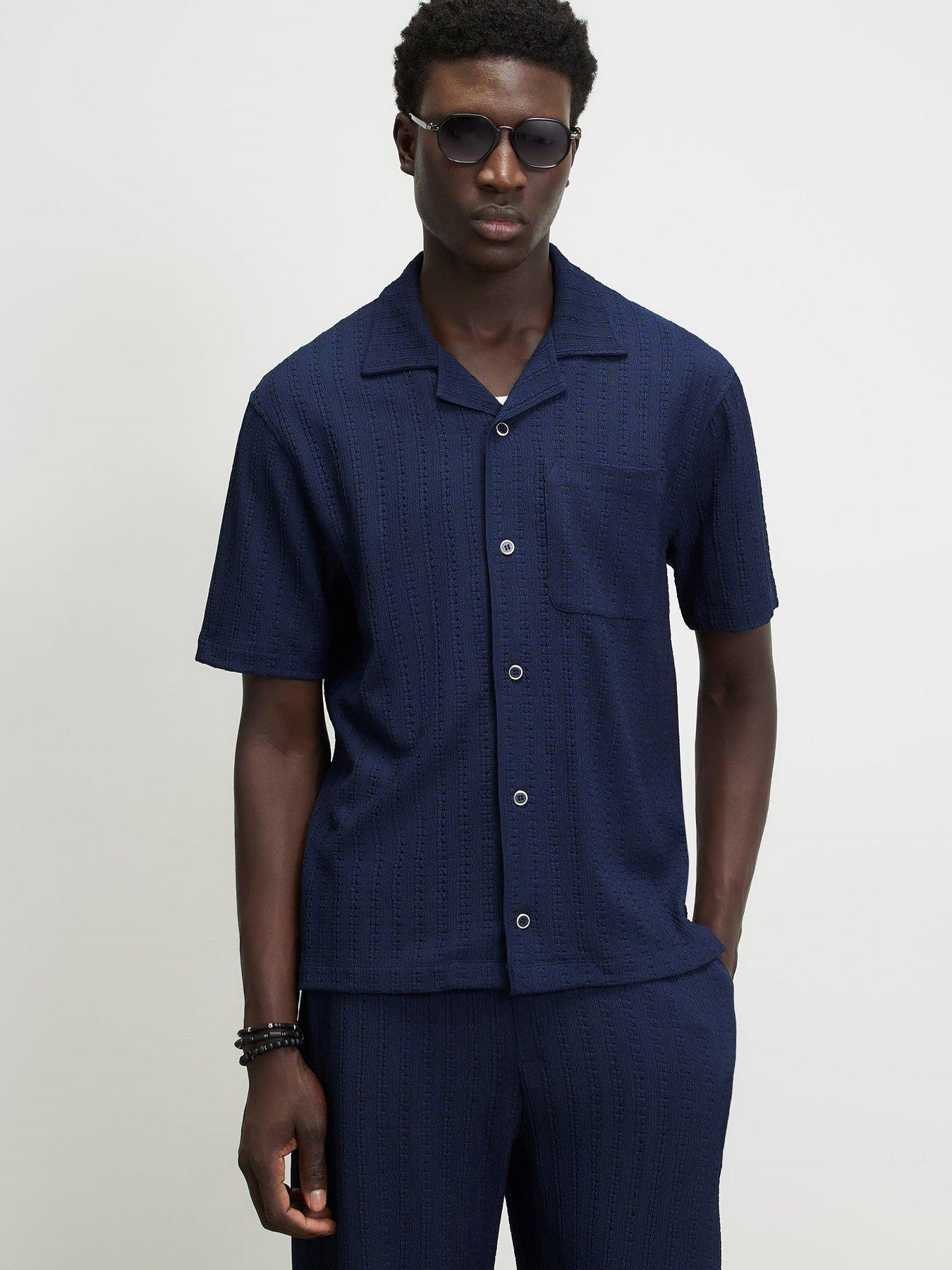 Image 1 of 4 of River Island Vertical Texture Shirt